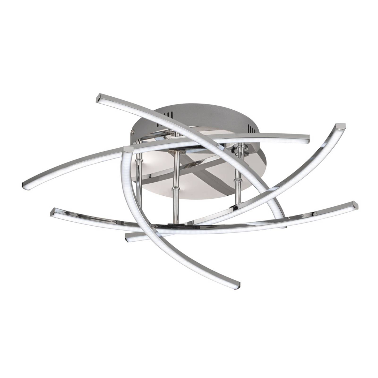 LED-Deckenlampe Cross tunable white, 5fl., chrom