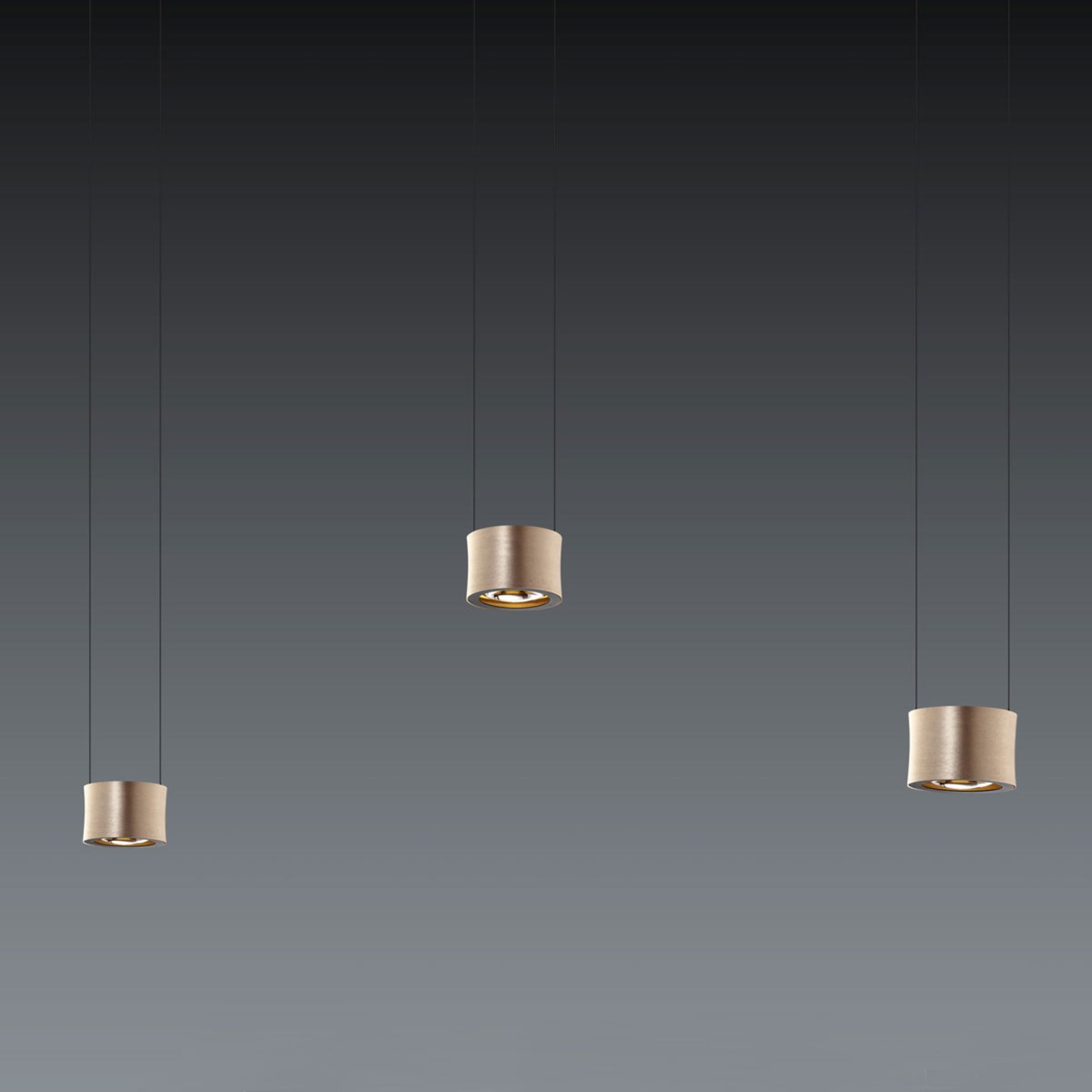 BANKAMP Impulse LED hanging light 3-bulb, for Living / Dining Room, metal, glass, 19.2 W, energy efficiency: A+, L: 120 cm