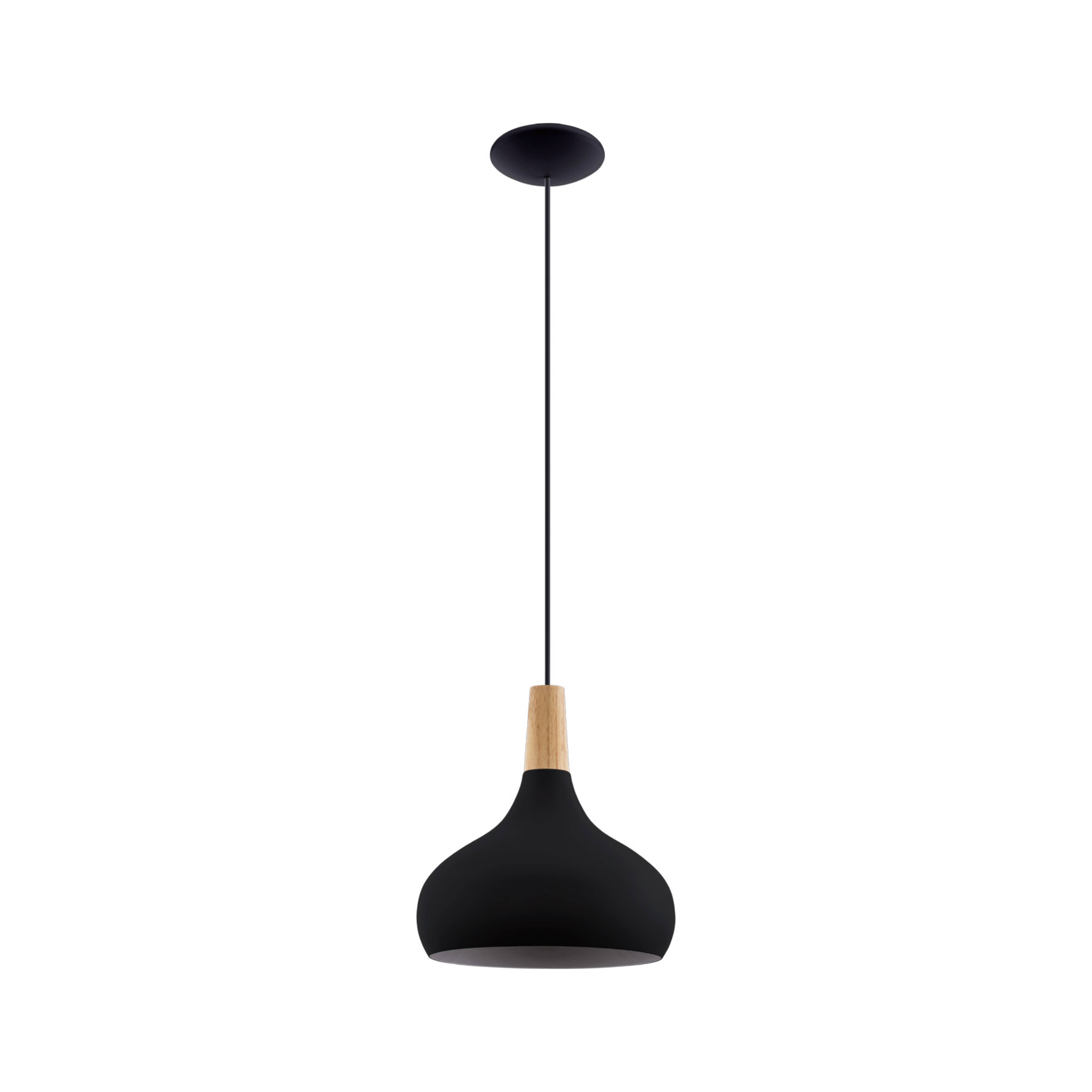 Sabinar hanglamp, 1-lamp, zwart, Ø 28 cm