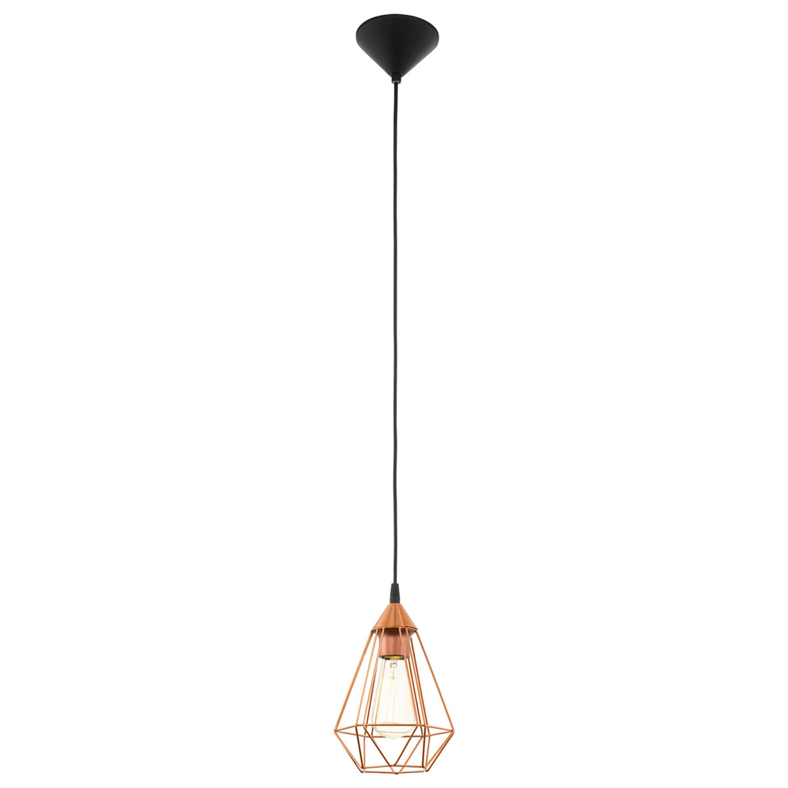 Tarbes pendant lamp, one-bulb 17.5 cm copper