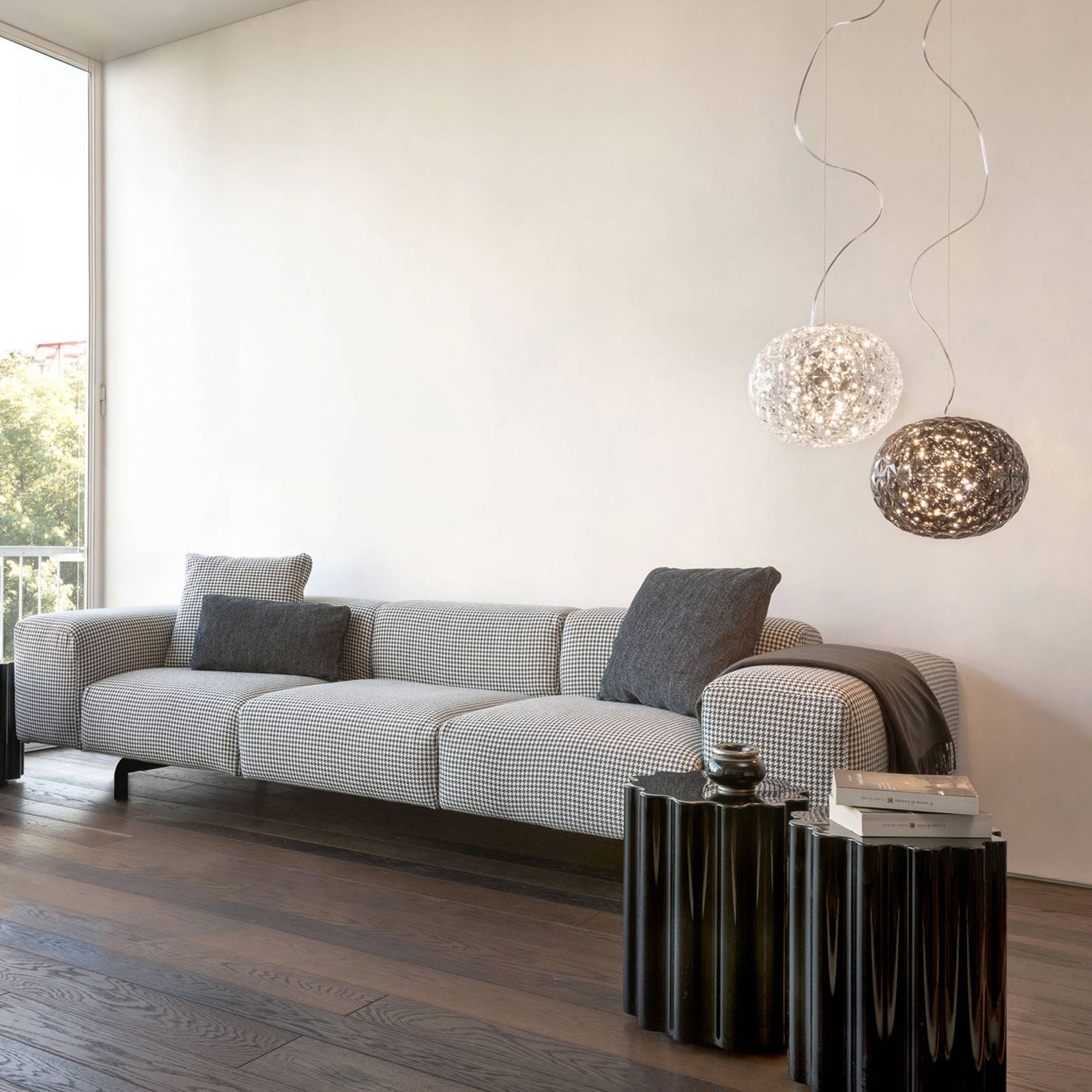 Przezroczysta designerska lampa wisząca LED Planet