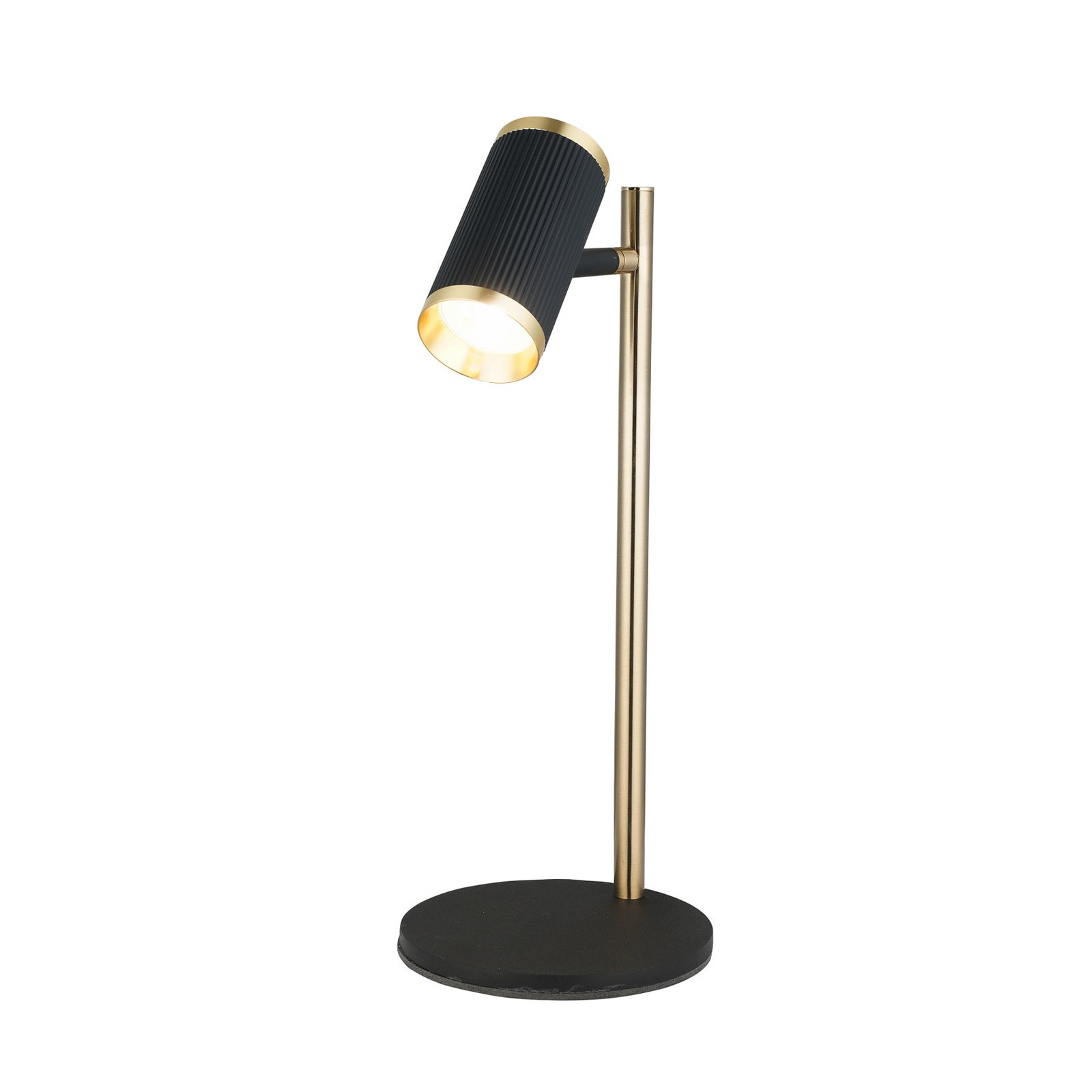 Lumen bordlampe, svart/gull antikk, høyde 42 cm, metall
