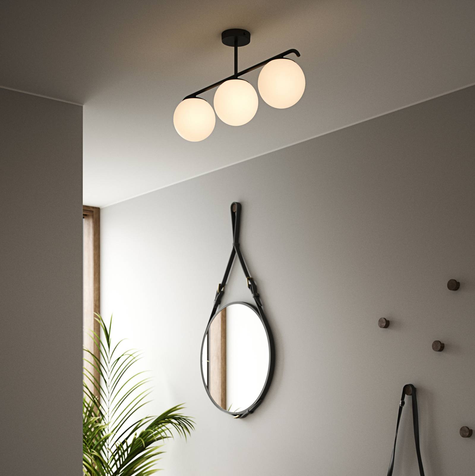 Photos - Chandelier / Lamp Nordlux Grant ceiling light, 3-bulb, black 