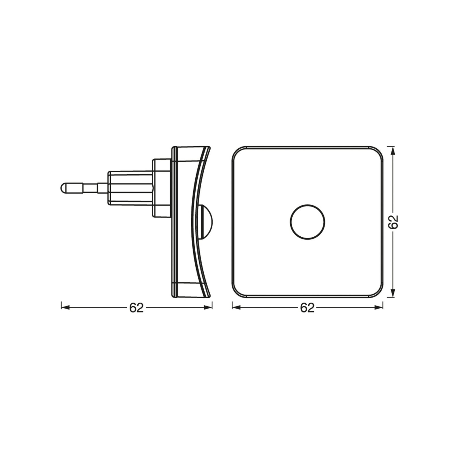 OSRAM LED-Steckdosennachtlicht LUNETTA SQUARE, Sensor RGB