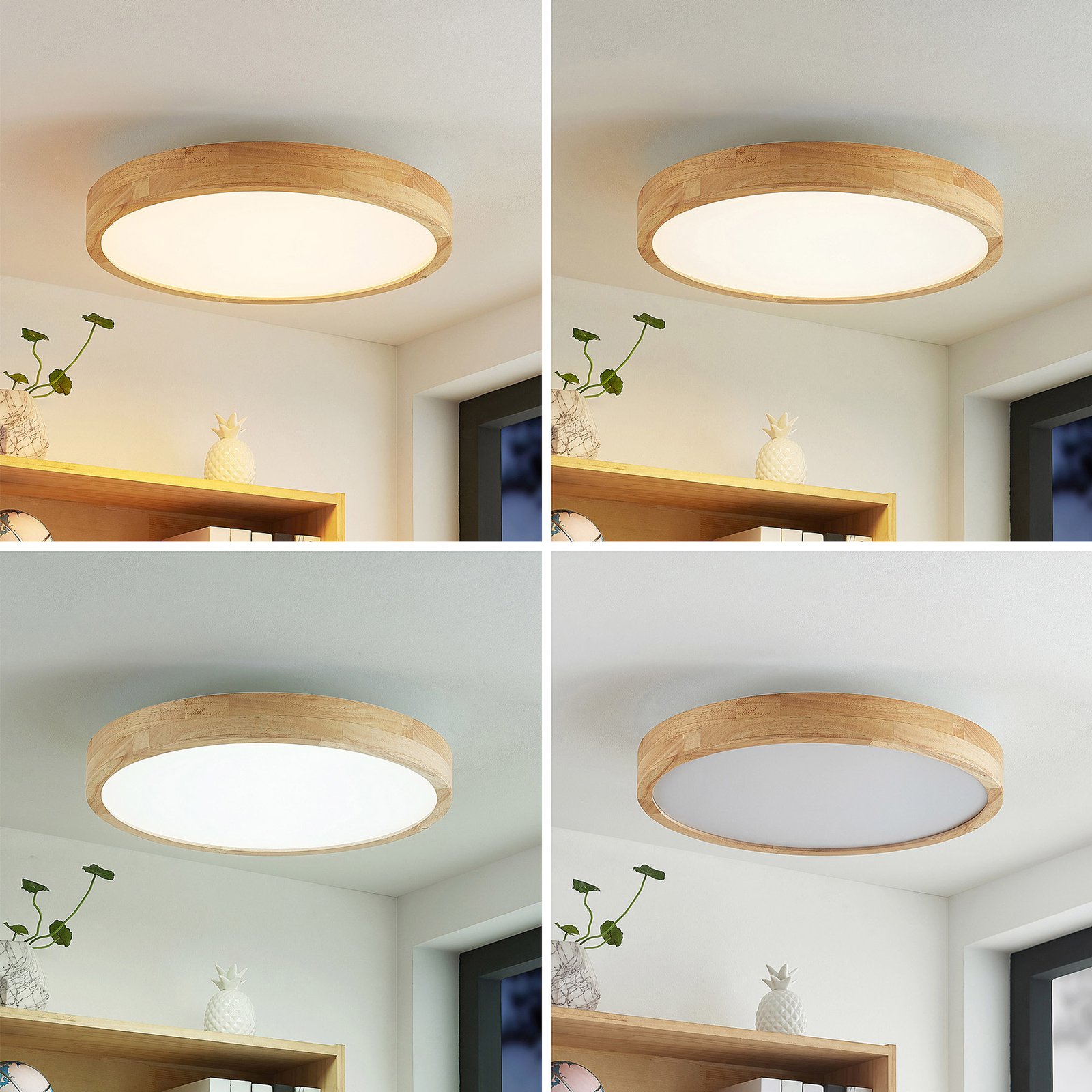 Lanira LED Ceiling Lamp Ø50 Wood - Lindby
