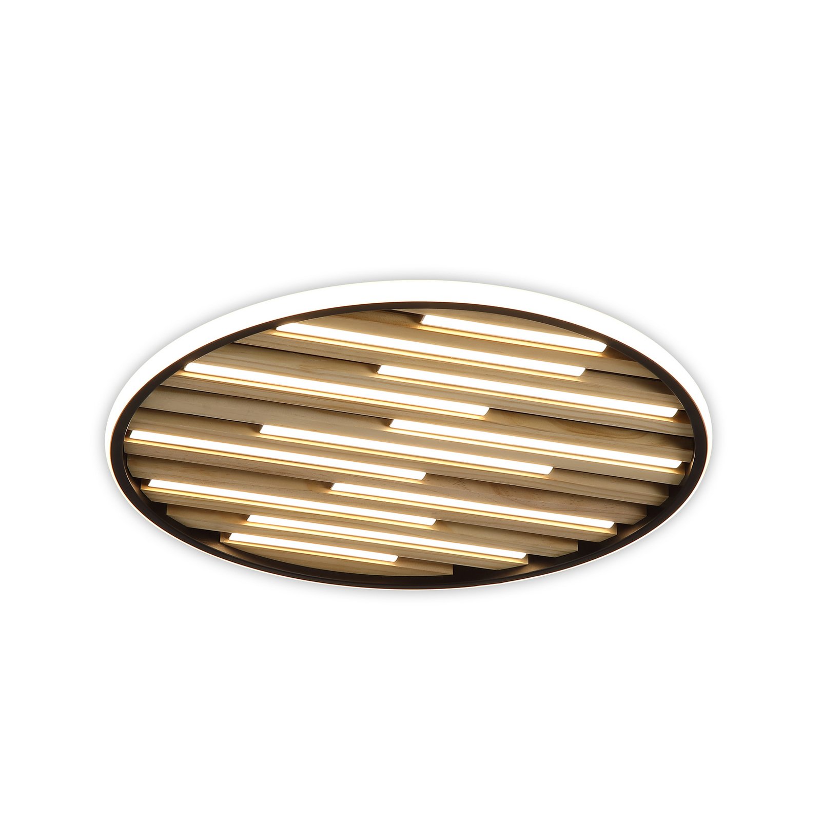 LED plafondlamp Equalise, Ø 49 cm, zwart/lichtbruin, metaal