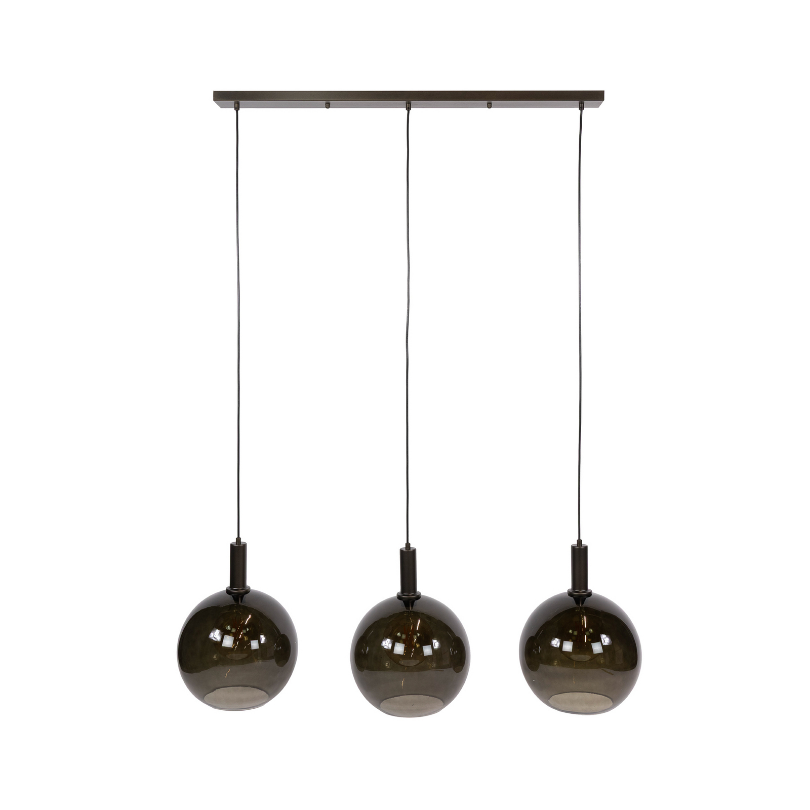Pendelleuchte Sfera Tricolore, braun, 3-flg., Glas, E27 Pendelleuchte Sfera Tricolore, braun, 3-flg., Glas, E27