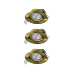 Σετ 3 ενσωματωμένων σποτ LED OSRAM, clickdim, 40°, ορείχαλκος, Ø 9 cm