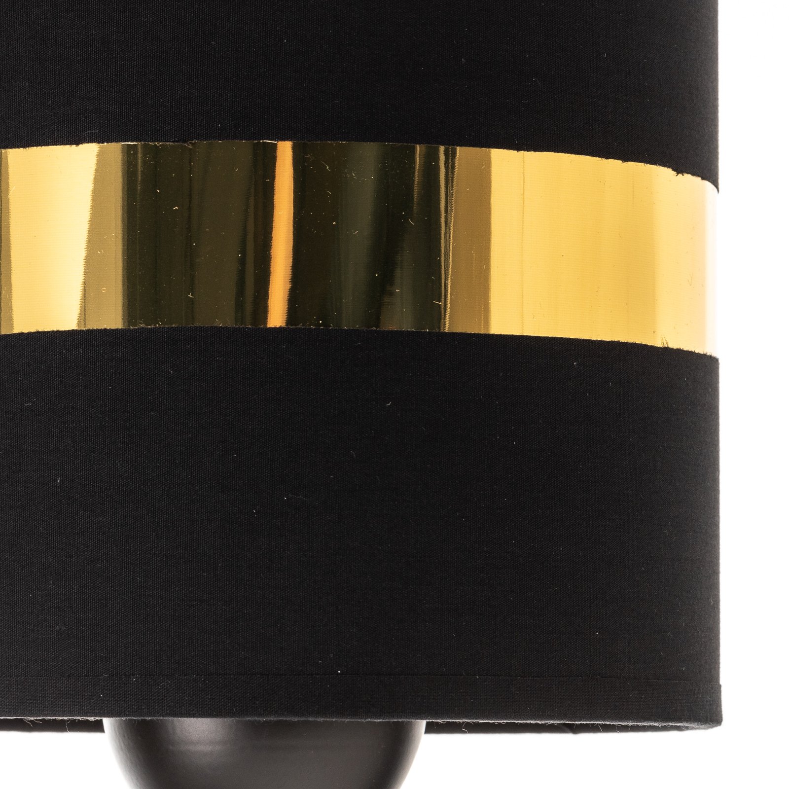 Vegglampe Palmira tekstilskjerm, svart/gull