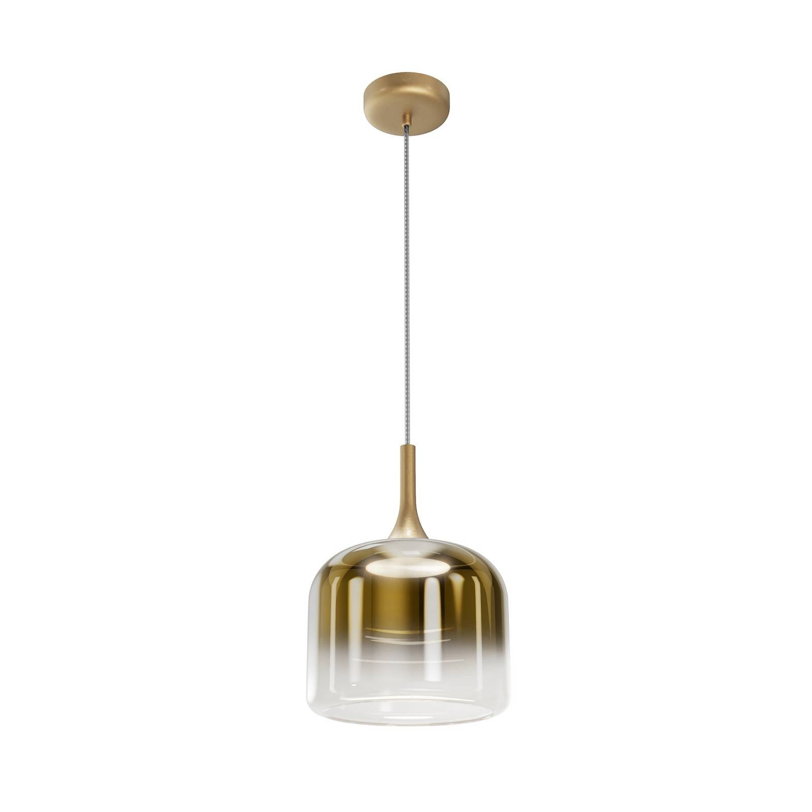 Maytoni LED-Hängeleuchte Spirito, gold, Glas, Ø 26 cm