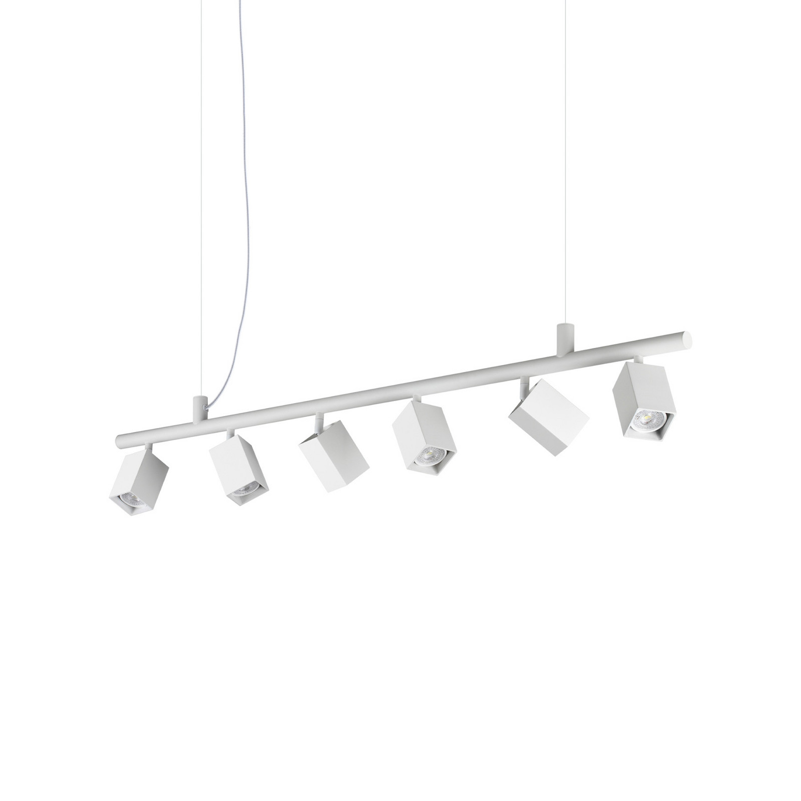Lampă suspendată IDEAL LUX Dynamite Square albă cu 6 becuri - Camera de zi / sufragerie - Modern - Metal