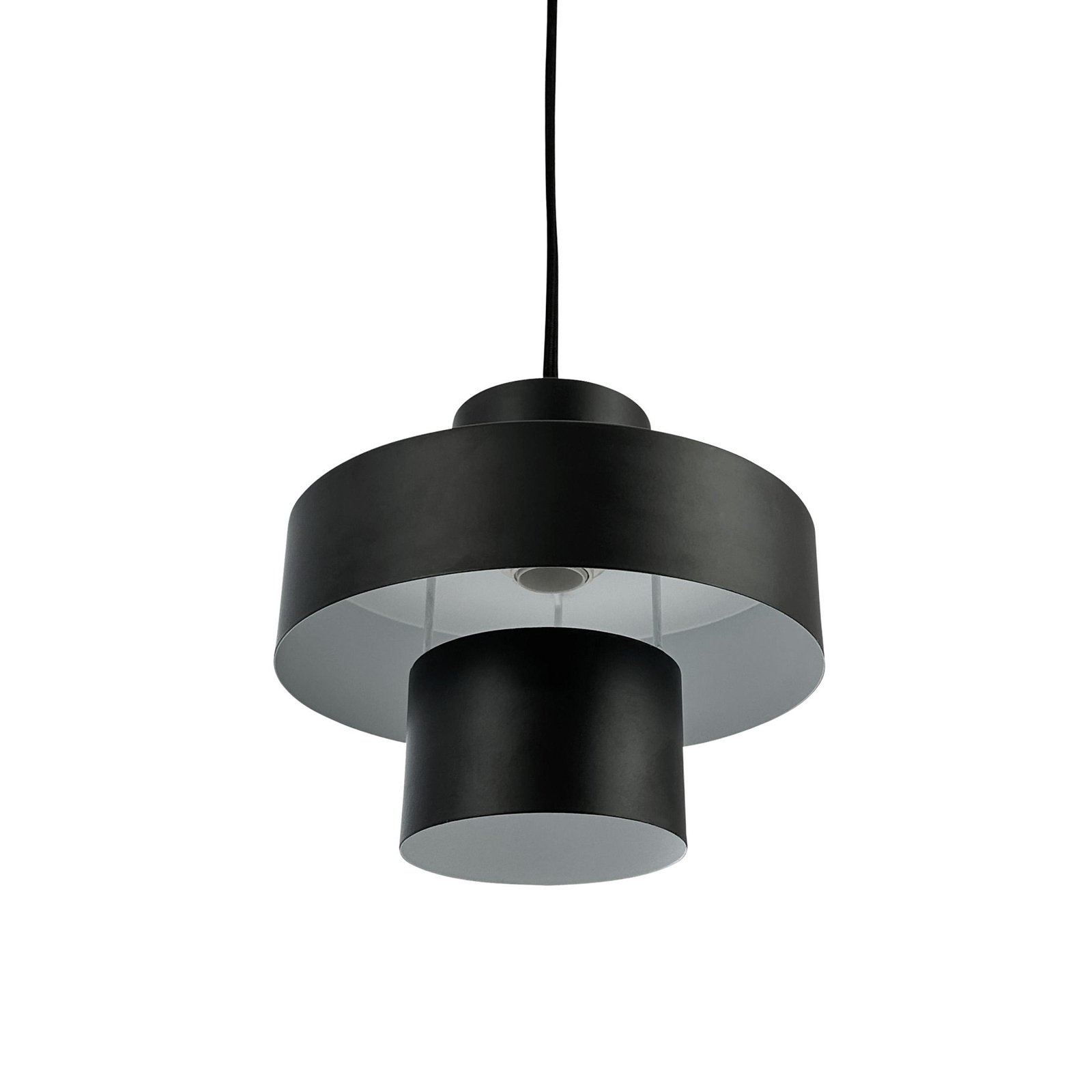 Dyberg Larsen hanging light Stoke, black, Ø 20 cm, metal