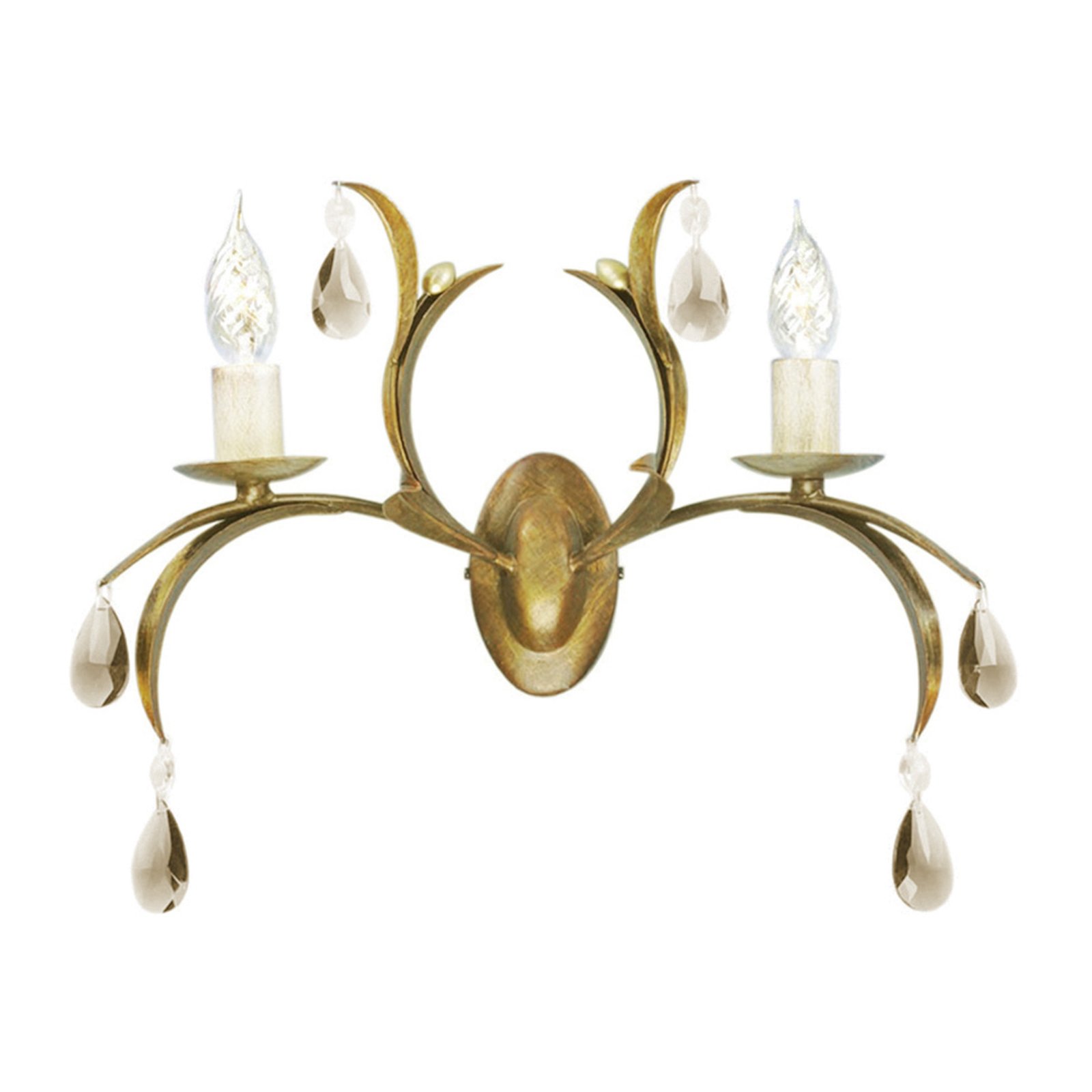 Elstead Lily Wall Light Playful Bronze Metallic, for Living / Dining Room, Metal, glass, E14, 60 W, energy efficiency: A++, W: 44 cm, H: 36 cm