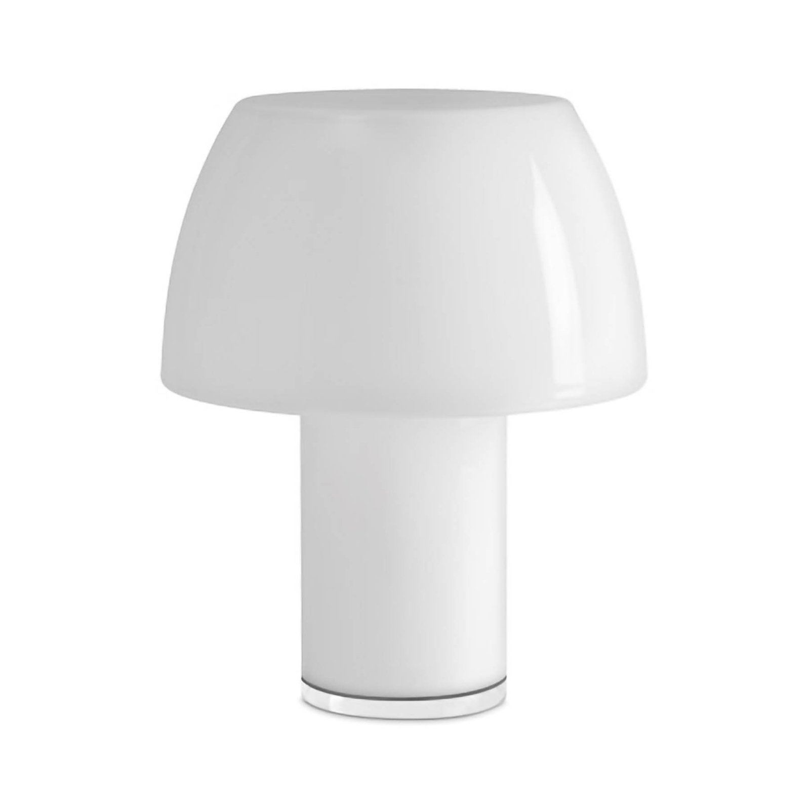 Nemo LED dobíjecí stolní lampa Lorosae, bílá, sklo, IP54, USB