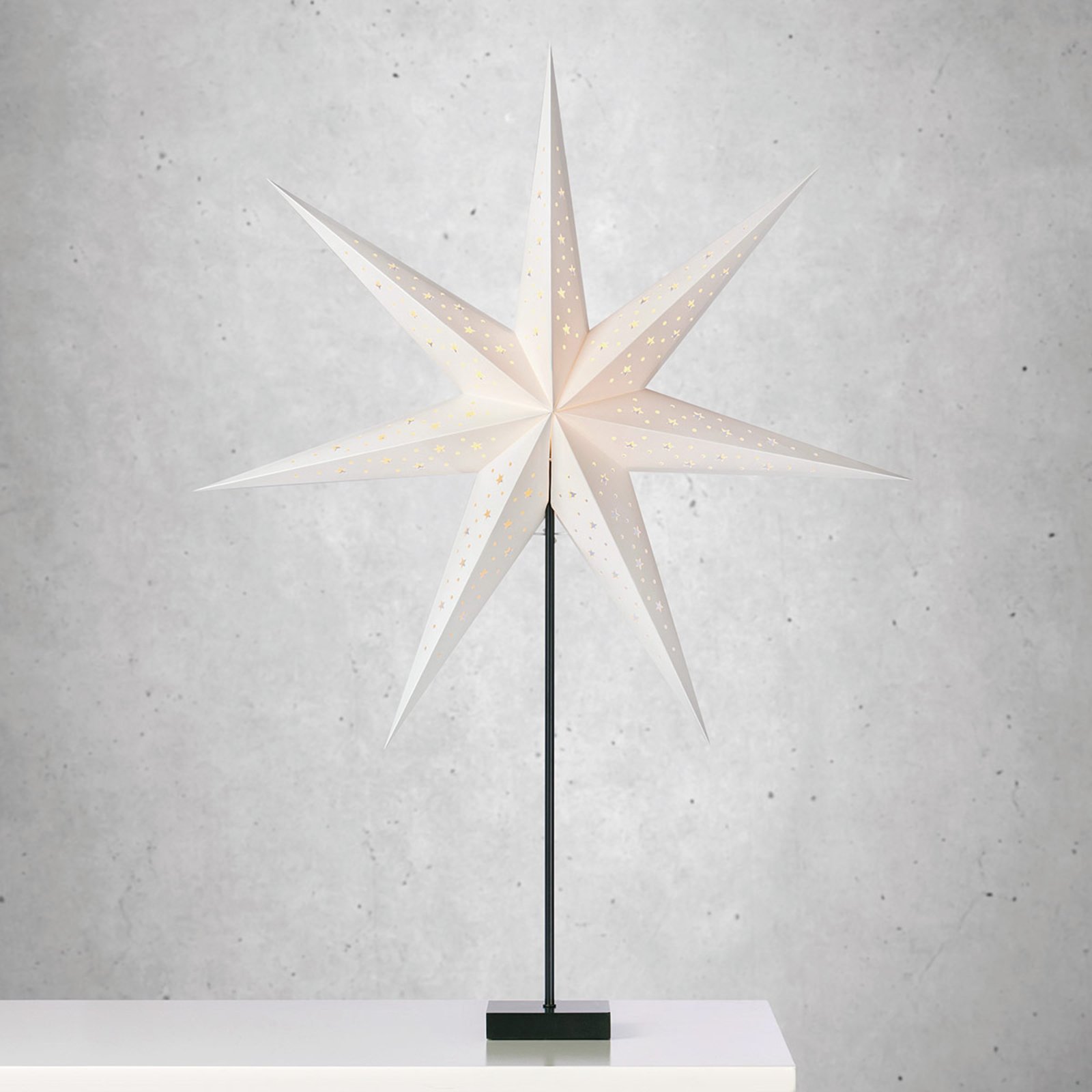 Estrella de pie Solvalla, altura 100 cm, blanco
