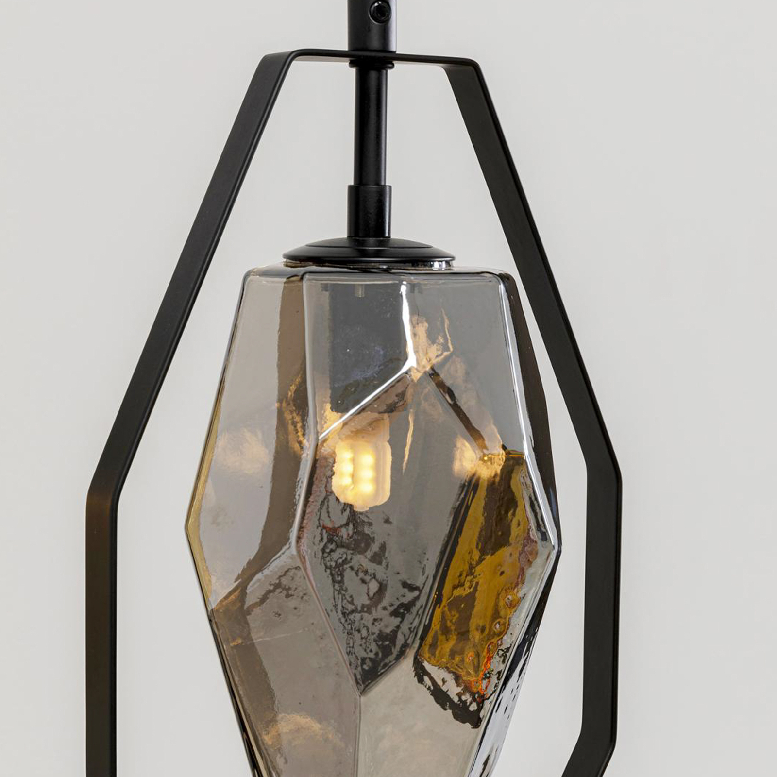 Kare Diamond Fever Dining hanglamp, zwart, 3-lamps