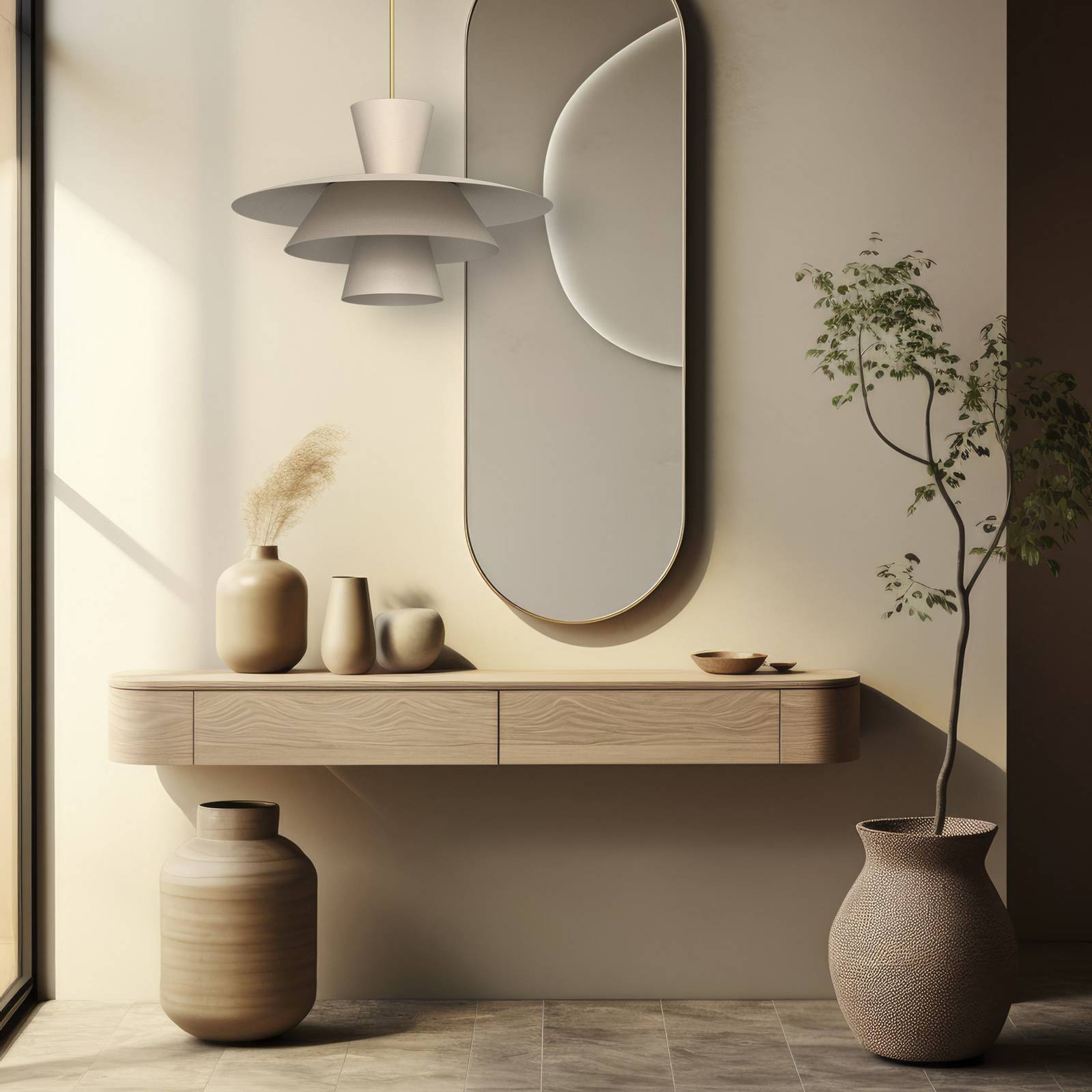 Hängeleuchte Plato, beige, Metall, Ø 38 cm, E27 günstig online kaufen