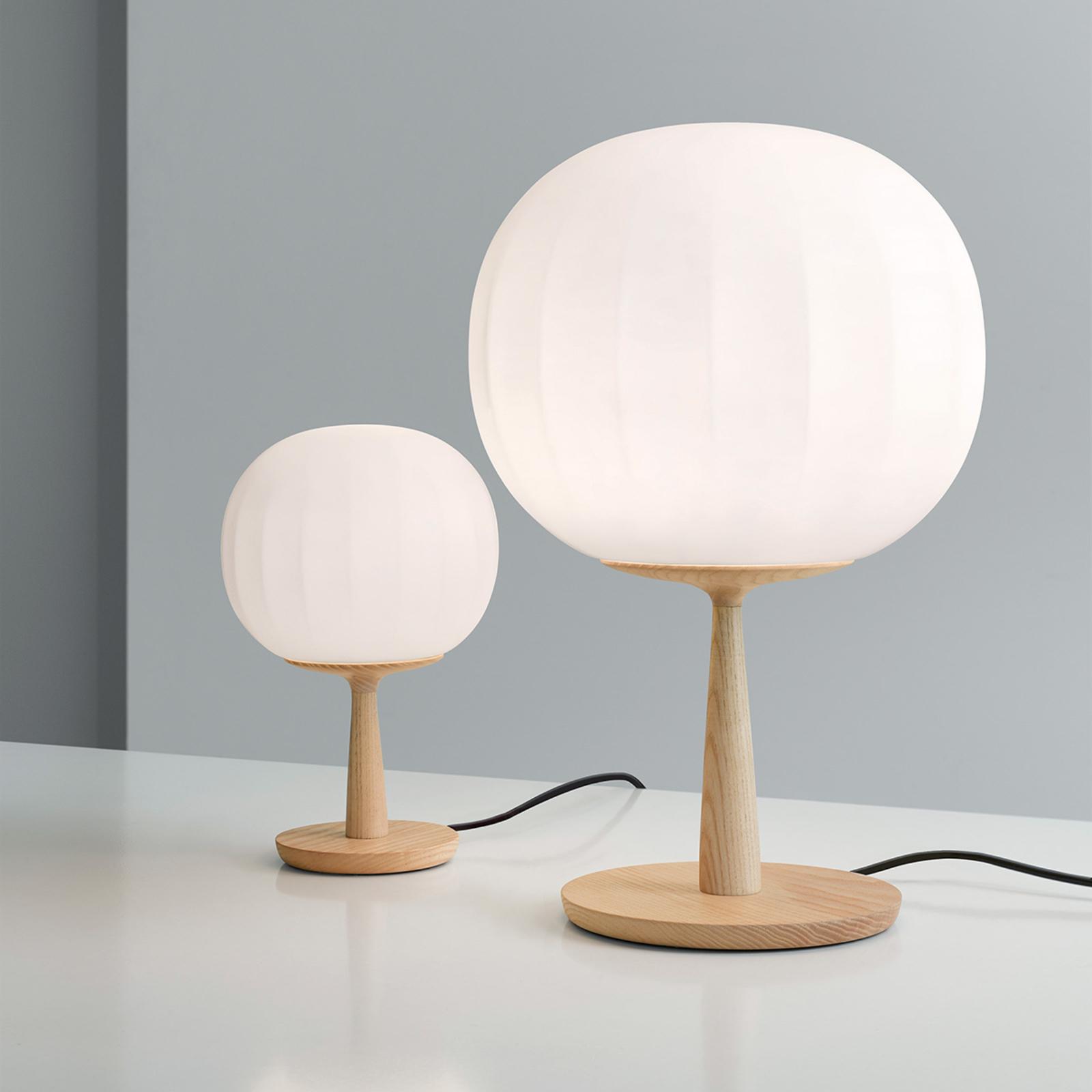 Luceplan Lita table lamp ash wood base