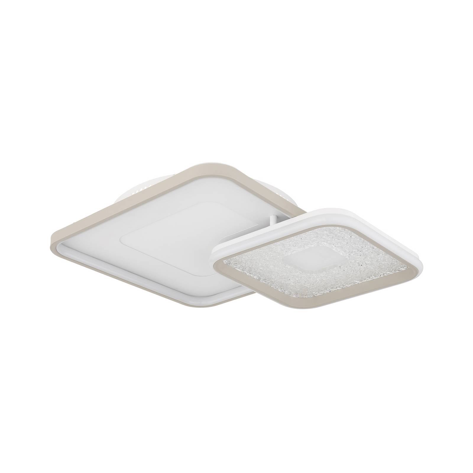 LED-Deckenlampe Mosaiko, Länge 50 cm, weiß/sand Metall