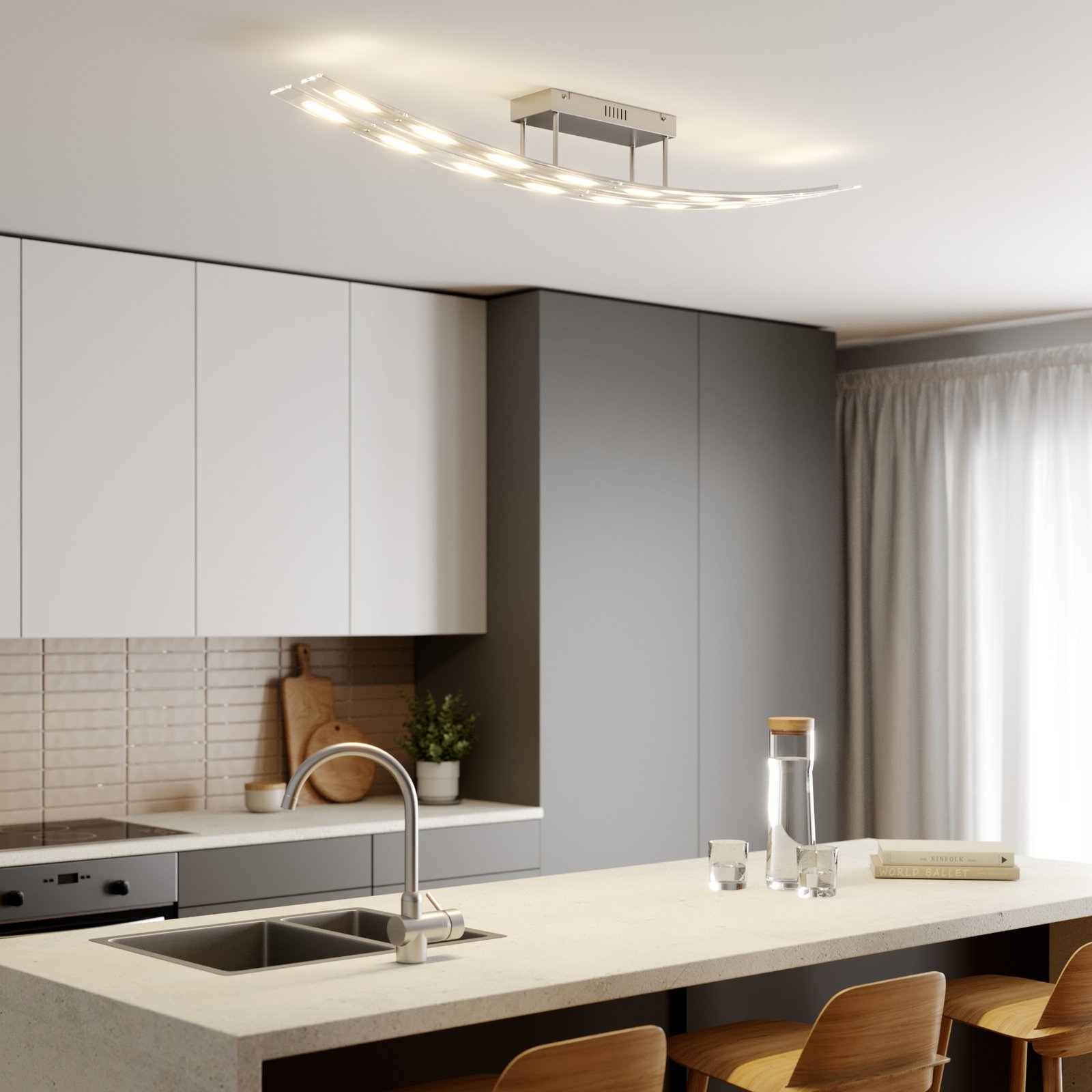 Jarda Double Taklampe Nickel - Lindby