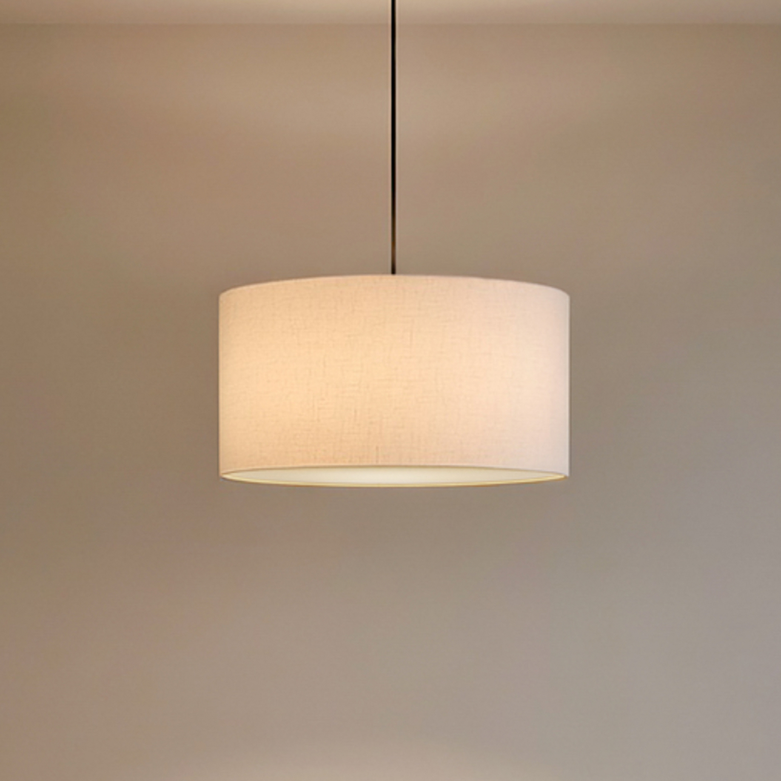 Lampada a sospensione Soft, Ø 60 cm, bianco/bronzo, lino, a 3 luci - Belid