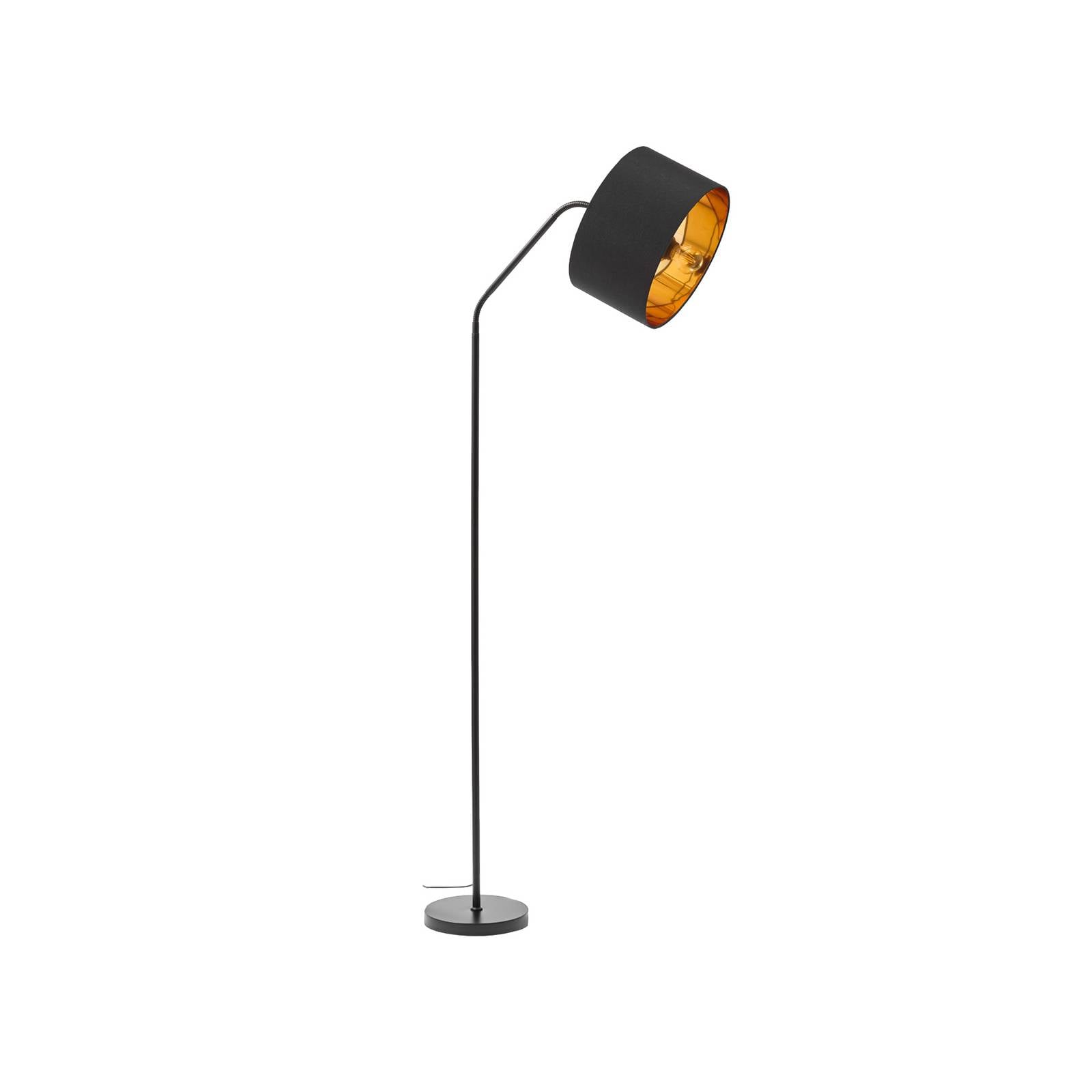 Lampa stojąca Lindby Siovan, czarna, wysokość 172 cm, z giętką szyjką