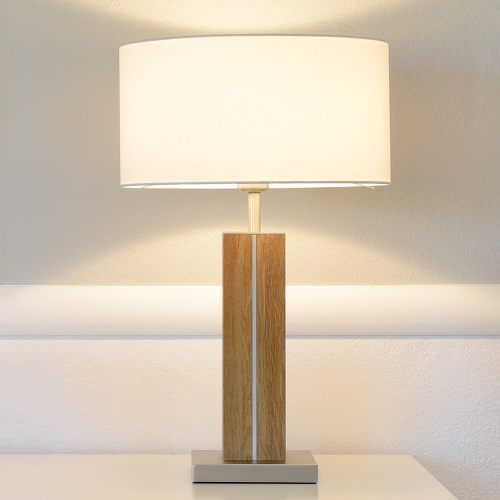 HerzBlut Dana lampe à poser, chêne huilé 56 cm