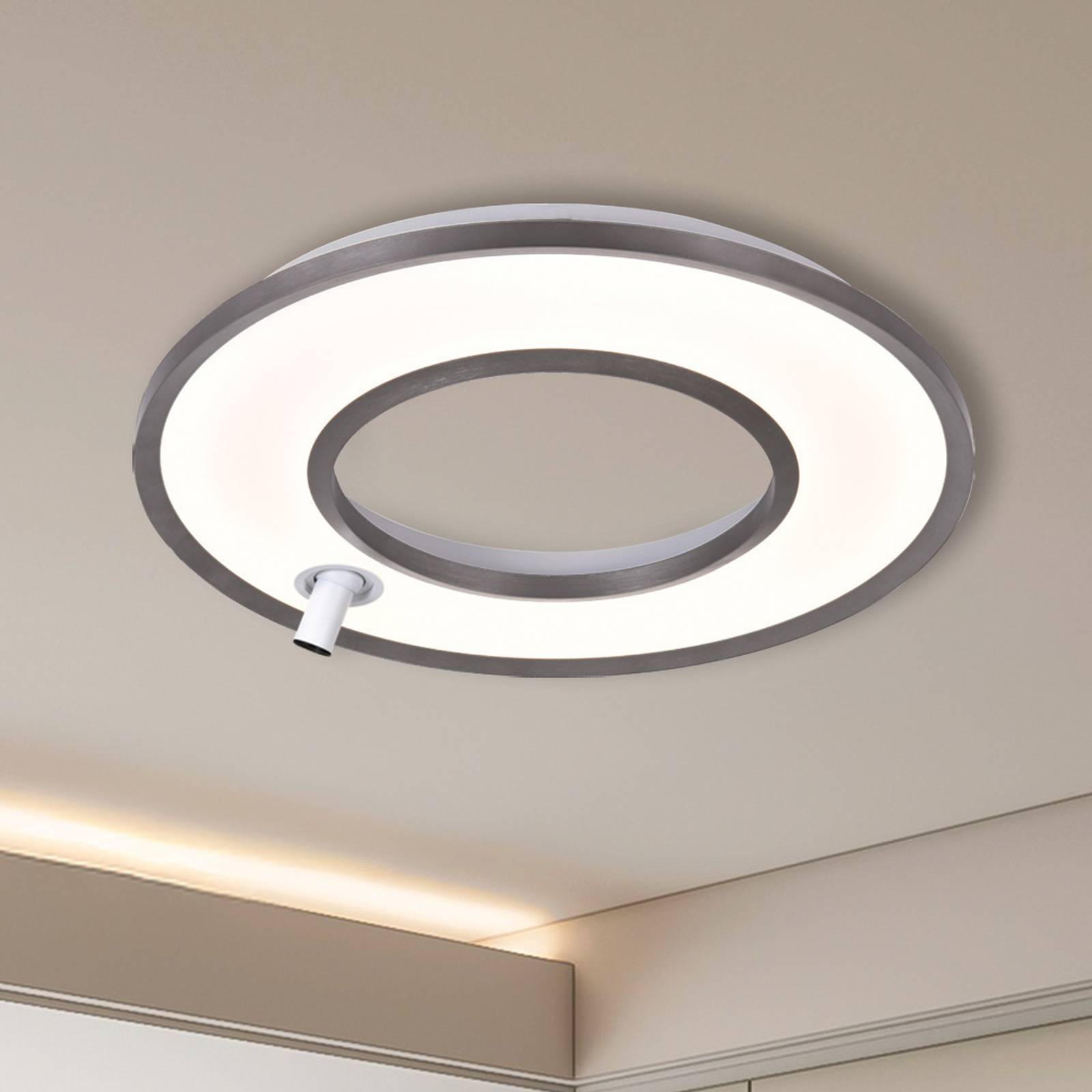 4336700 Viokef Valeria Led Ceiling Lamp, Brushed Grey, Ø 60 Cm, Metal