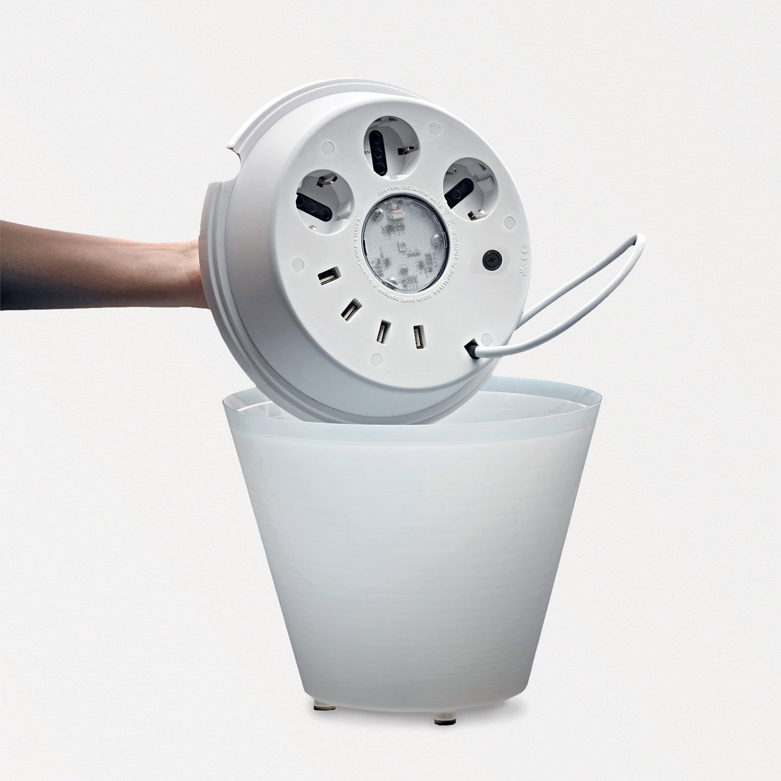 Multipot+ Portable Lampe de Table Glossy White - Rotaliana