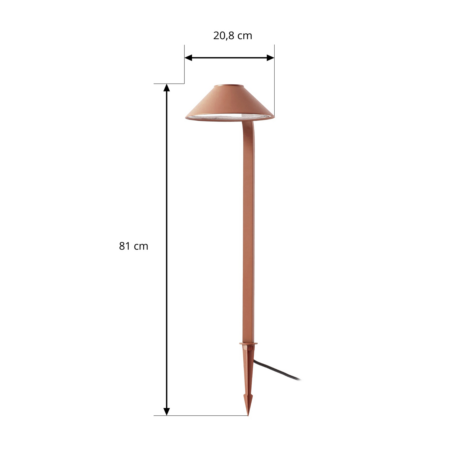 Lindby LED-markspettslampa Capelo, lerfärgad, 78 cm, IP65