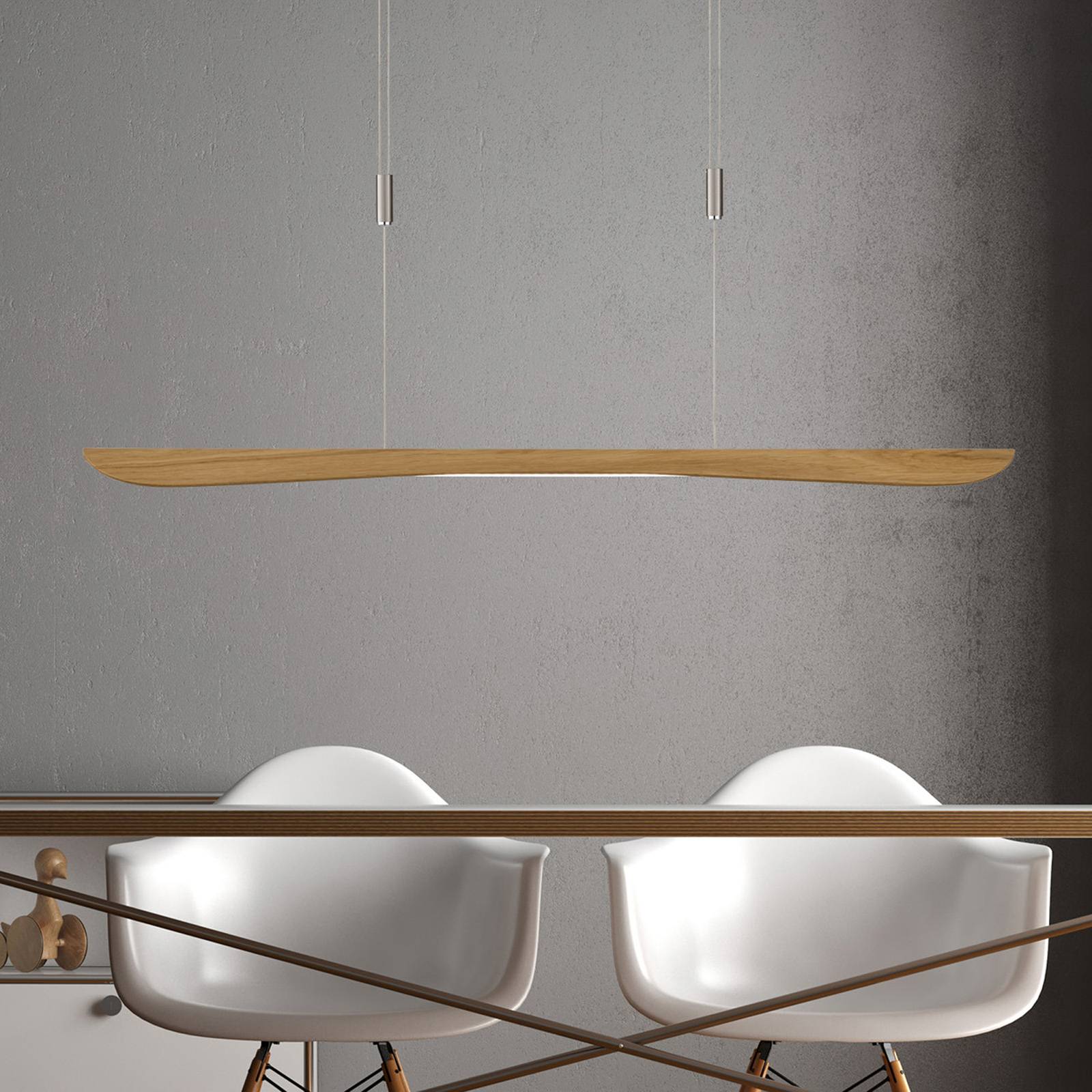 Quitani Suspension LED Hiba chêne naturel longueur 118 cm