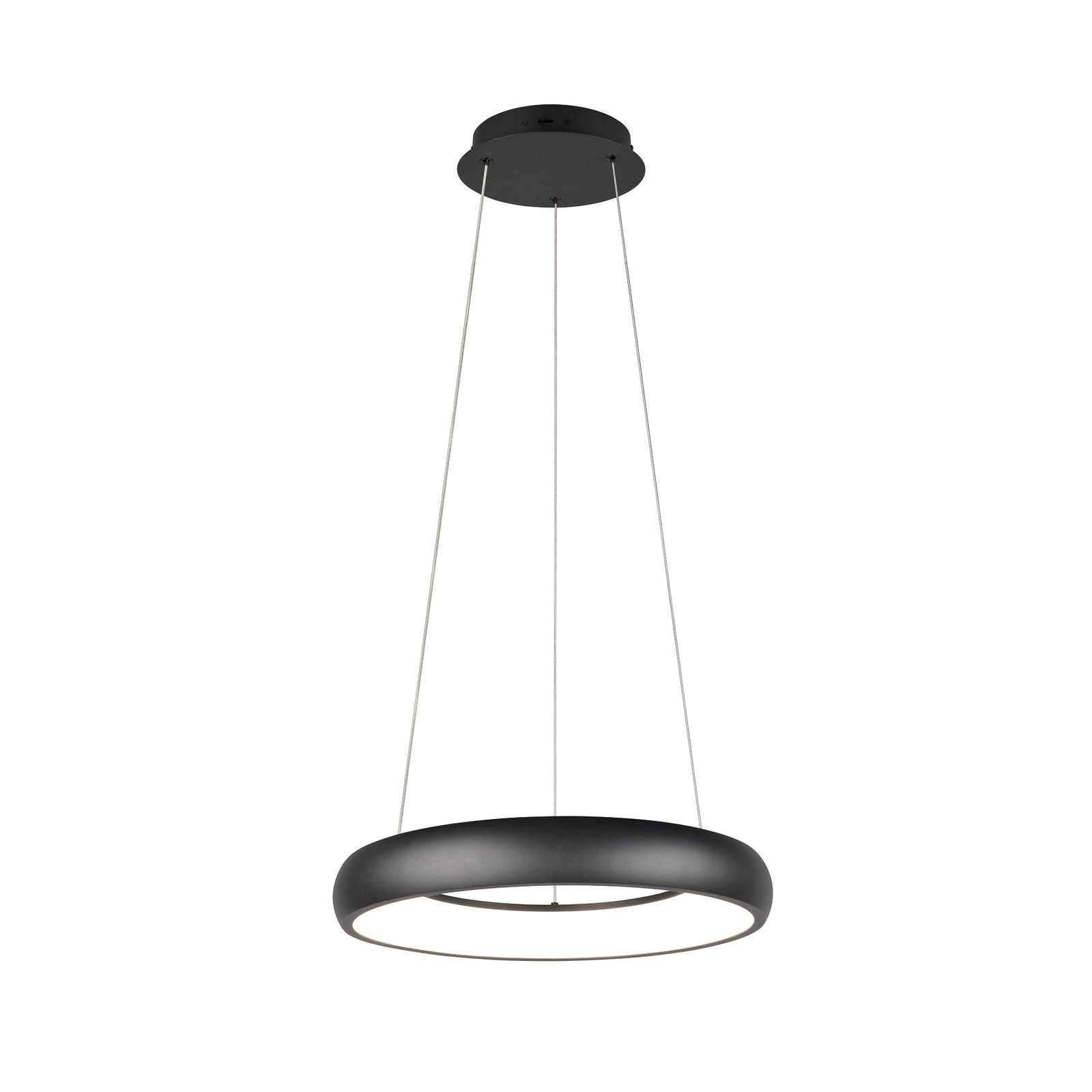 LED pendant light Cardona, Ø 46.5 cm, black, CCT, metal