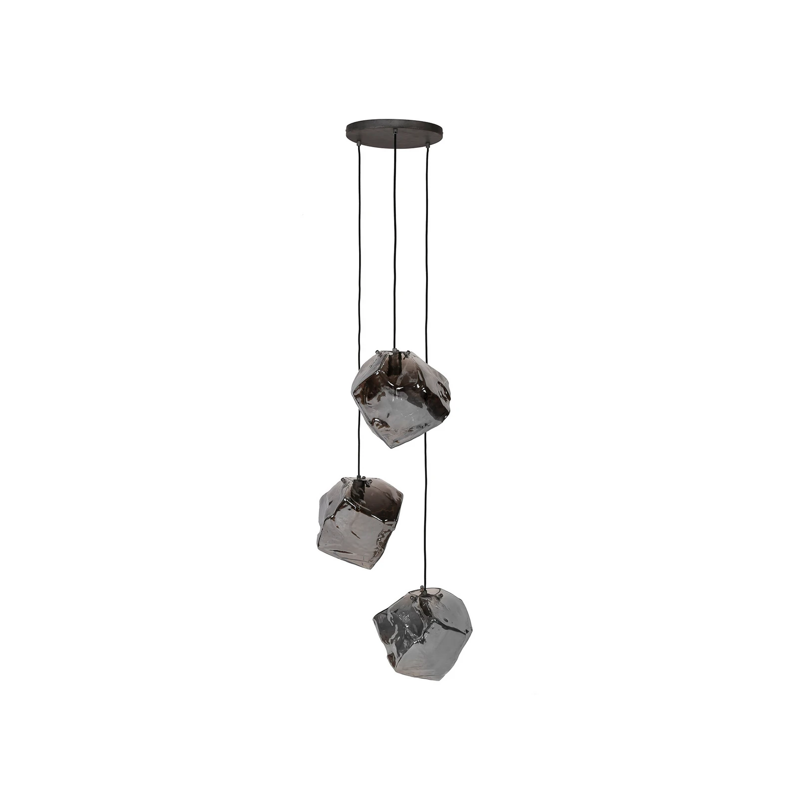 Hängeleuchte Guldenthal, Glasschirme, dreiflammig