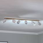 Envostar Tino spot plafond à 6 lampes blanc/bois