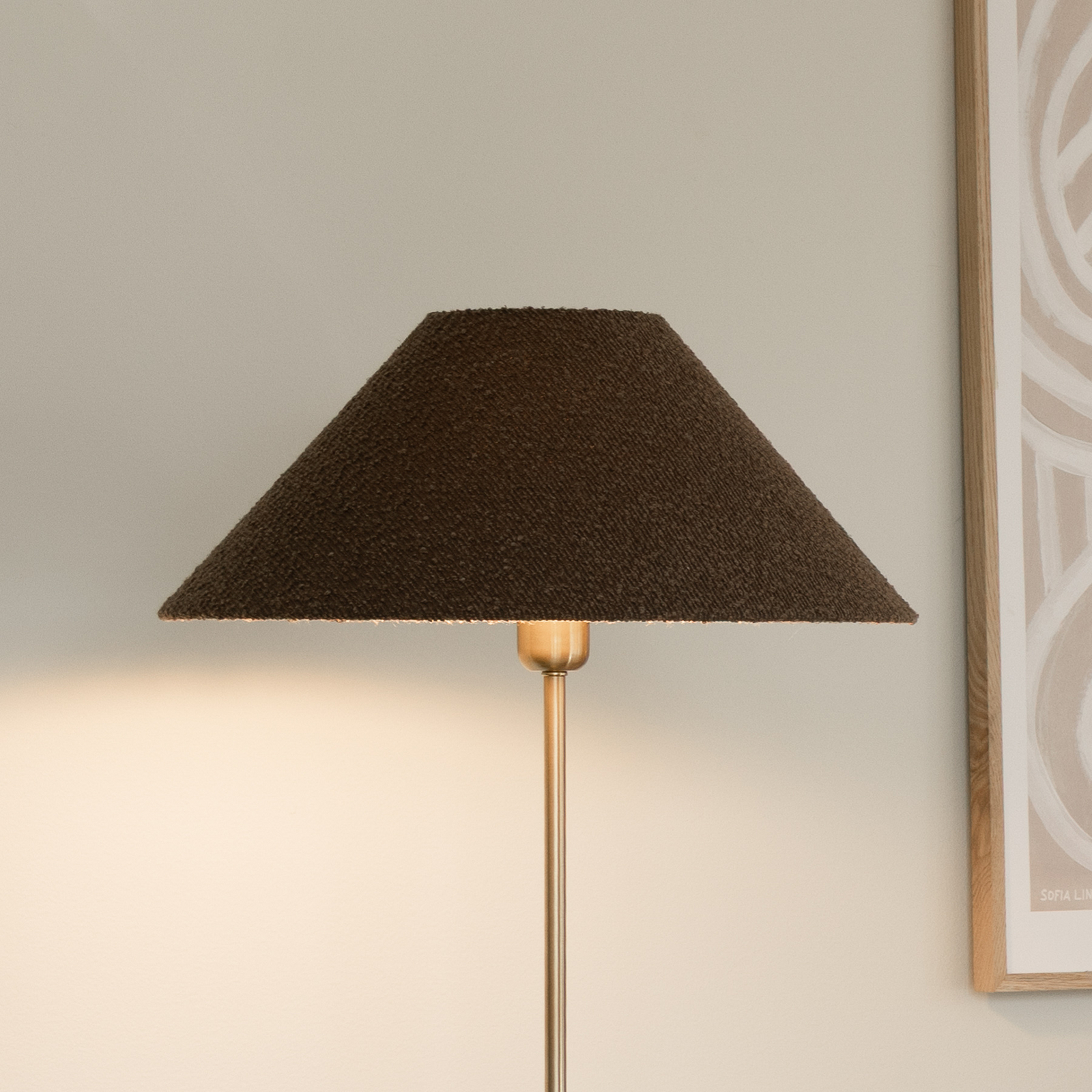 Iris Stehleuchte braun/messing Textil - Globen Lighting Iris Stehleuchte braun/messing Textil - Globen Lighting