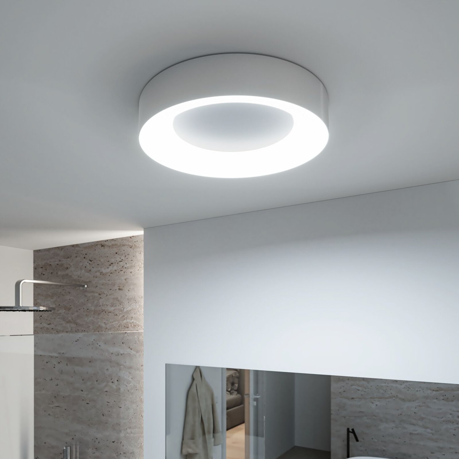 Casca Plafoniera LED IP44 2100lm Bianco/Alluminio opaco - Paulmann