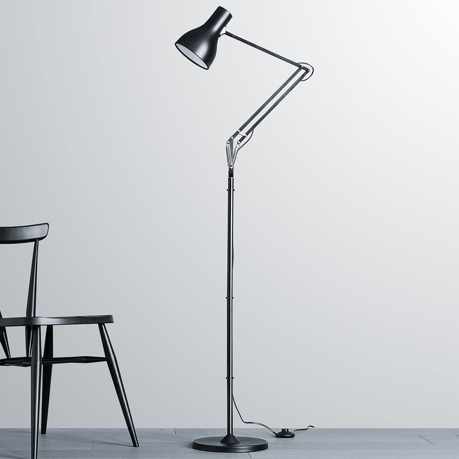 Anglepoise Type 75 gulvlampe fløyelssvart