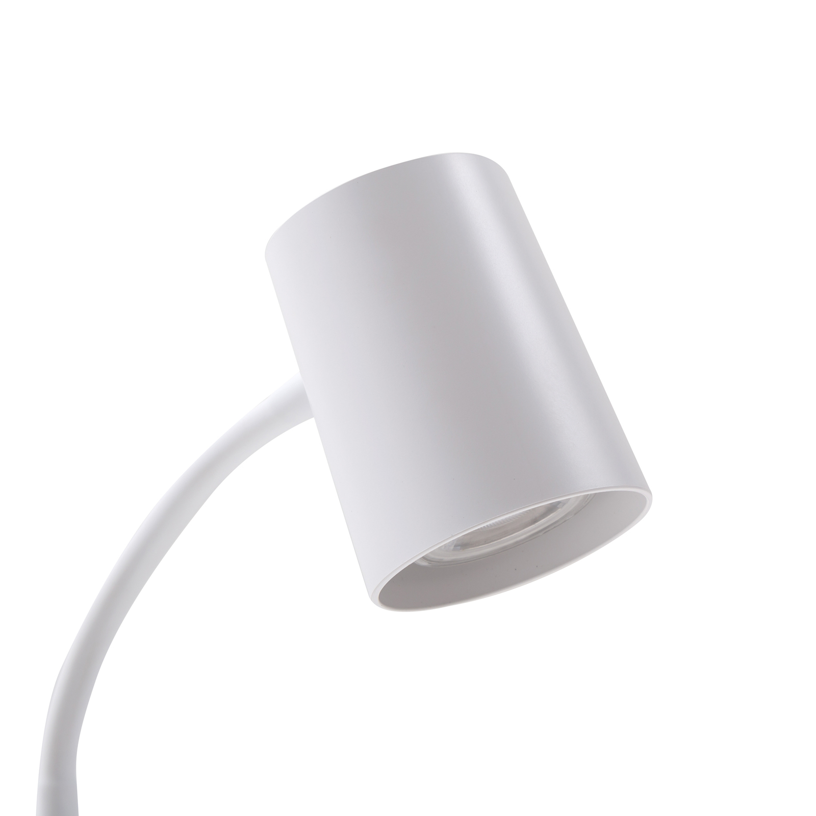 Lámpara de mesa Lindby Radka, blanca, brazo flexible