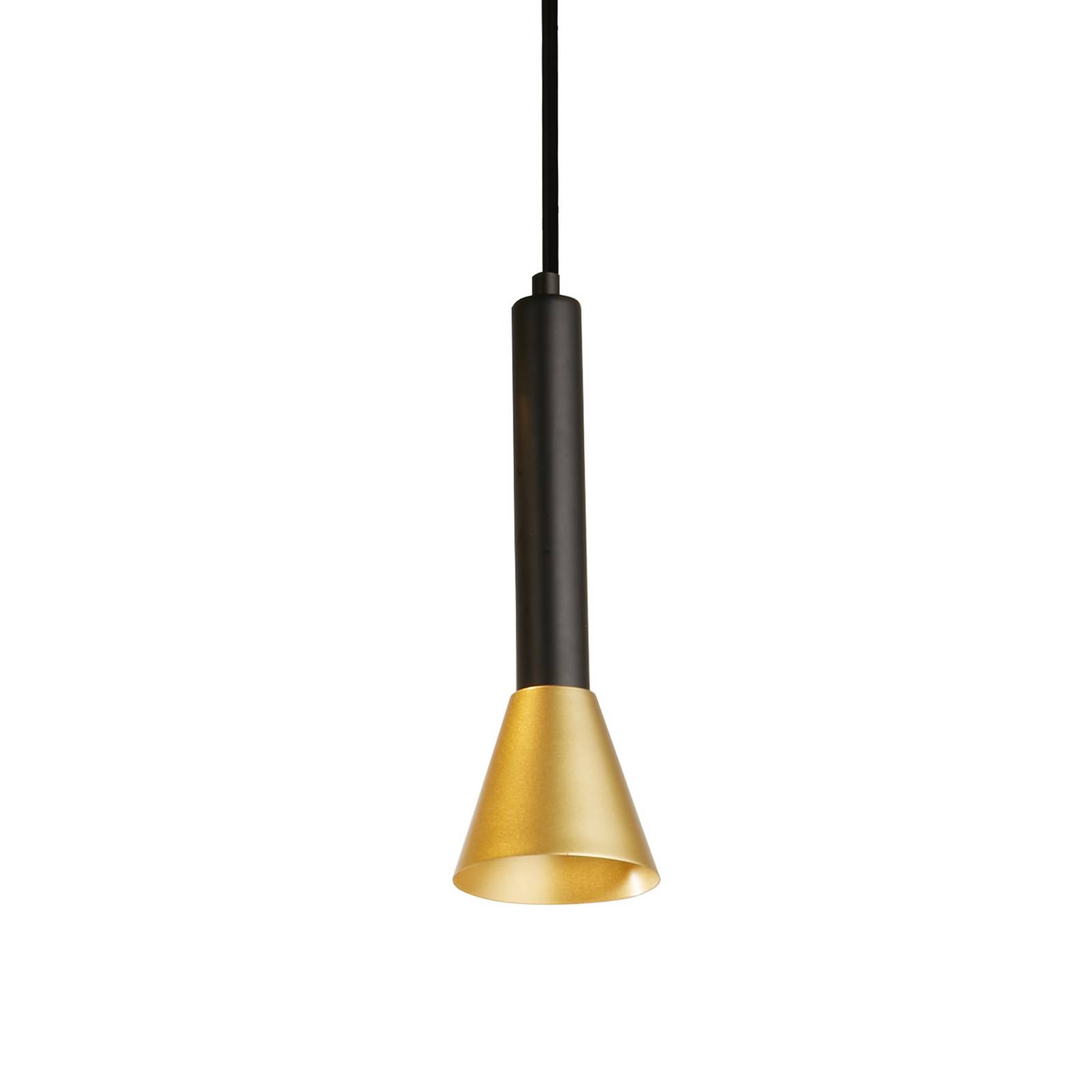 Lampa wisząca Signal, Ø 9 cm, czarna/złota, metal
