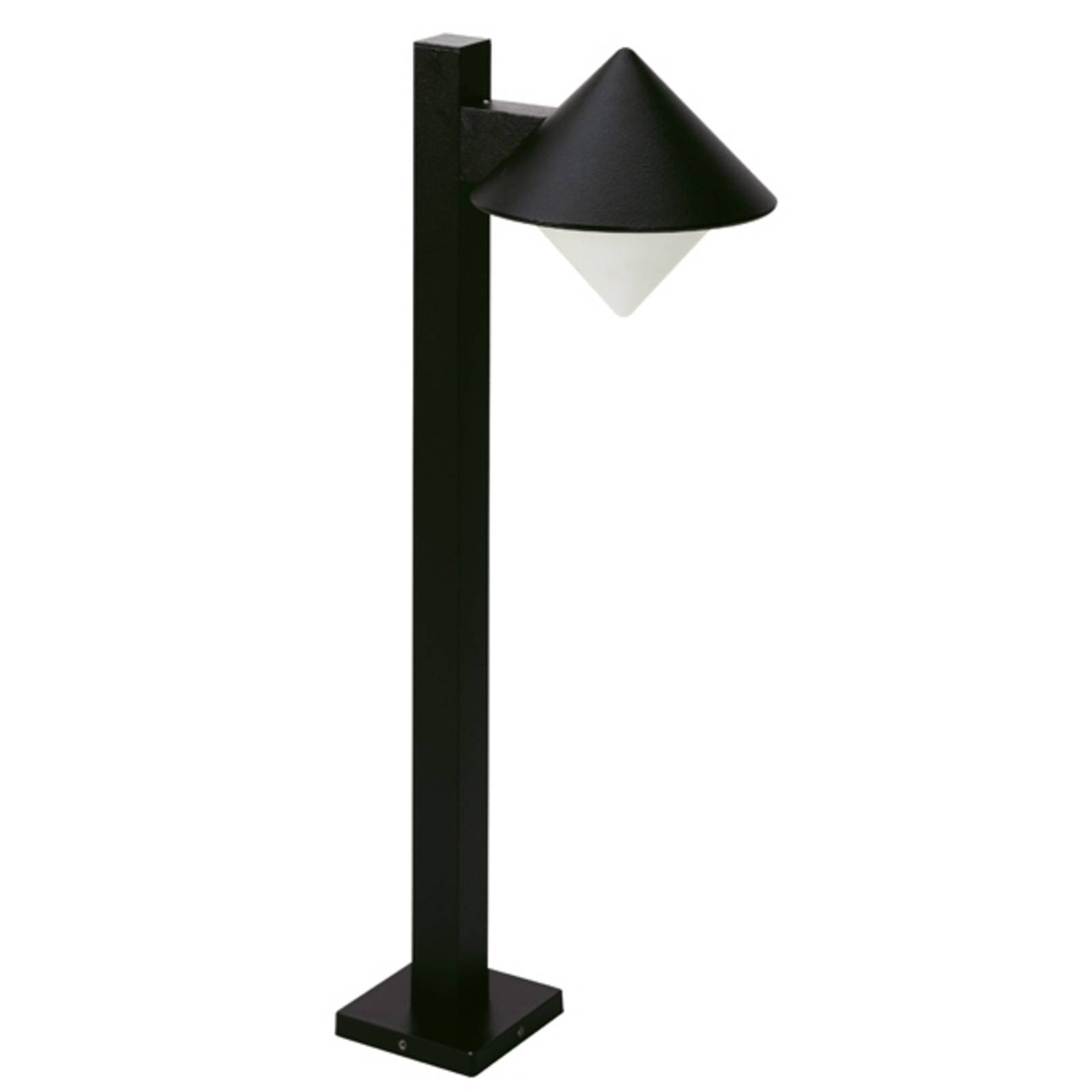 Albert Leuchten Modern path light 202, black, die-cast aluminium, opal glass, E27, 75 W, energy efficiency: A++, H: 90 cm