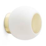 Moy LED wall lamp in gold, glass lampshade