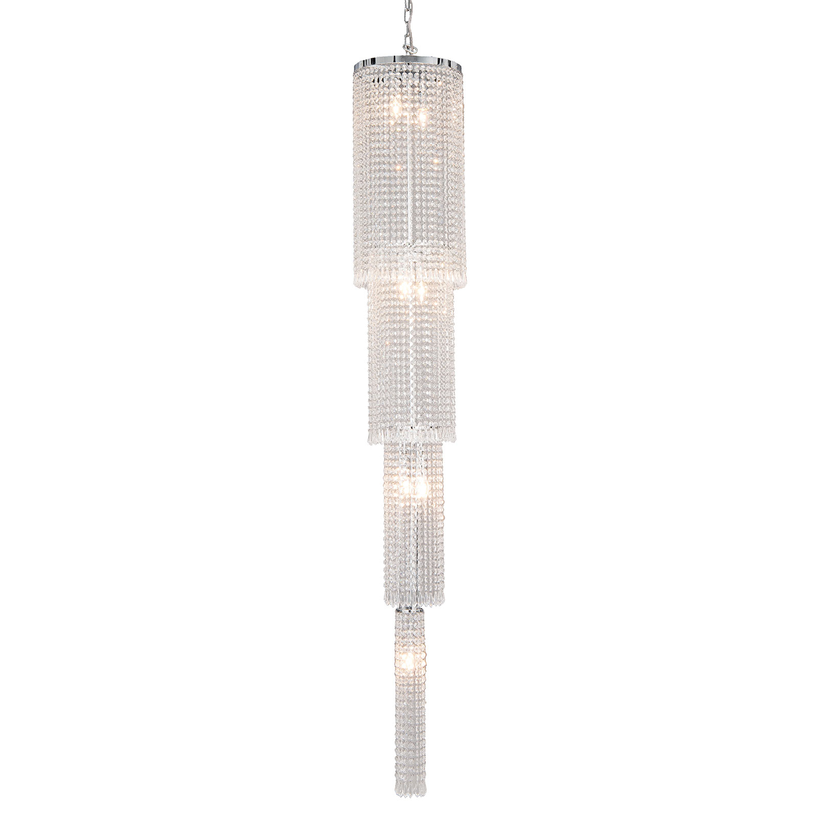 CR114 hanging light, glass elements, 210 cm high