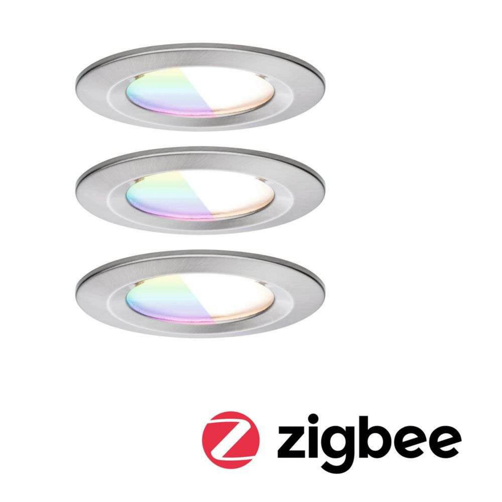 Nova Coin Smart Einbaulampe eisen Ø7,8cm RGBW 3er Paulmann - Wohnzimmer - Aluminium