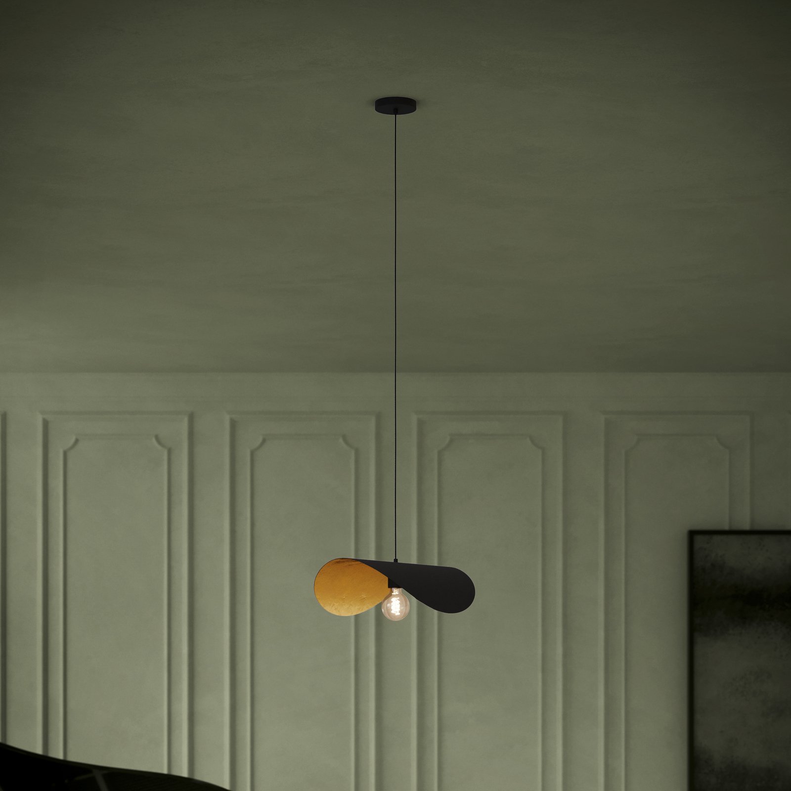 Závěsné světlo Saceda, 53 cm černá/zlatá - EGLO Stars of Light