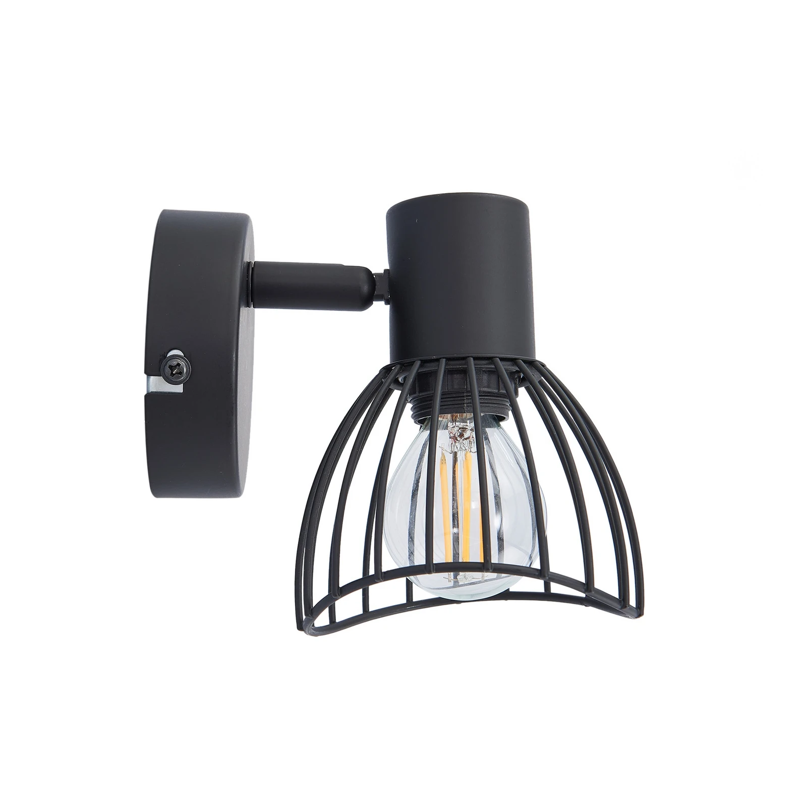 Lindby plafonieră Piena, negru, 1 bec, metal, Ø 9.3cm