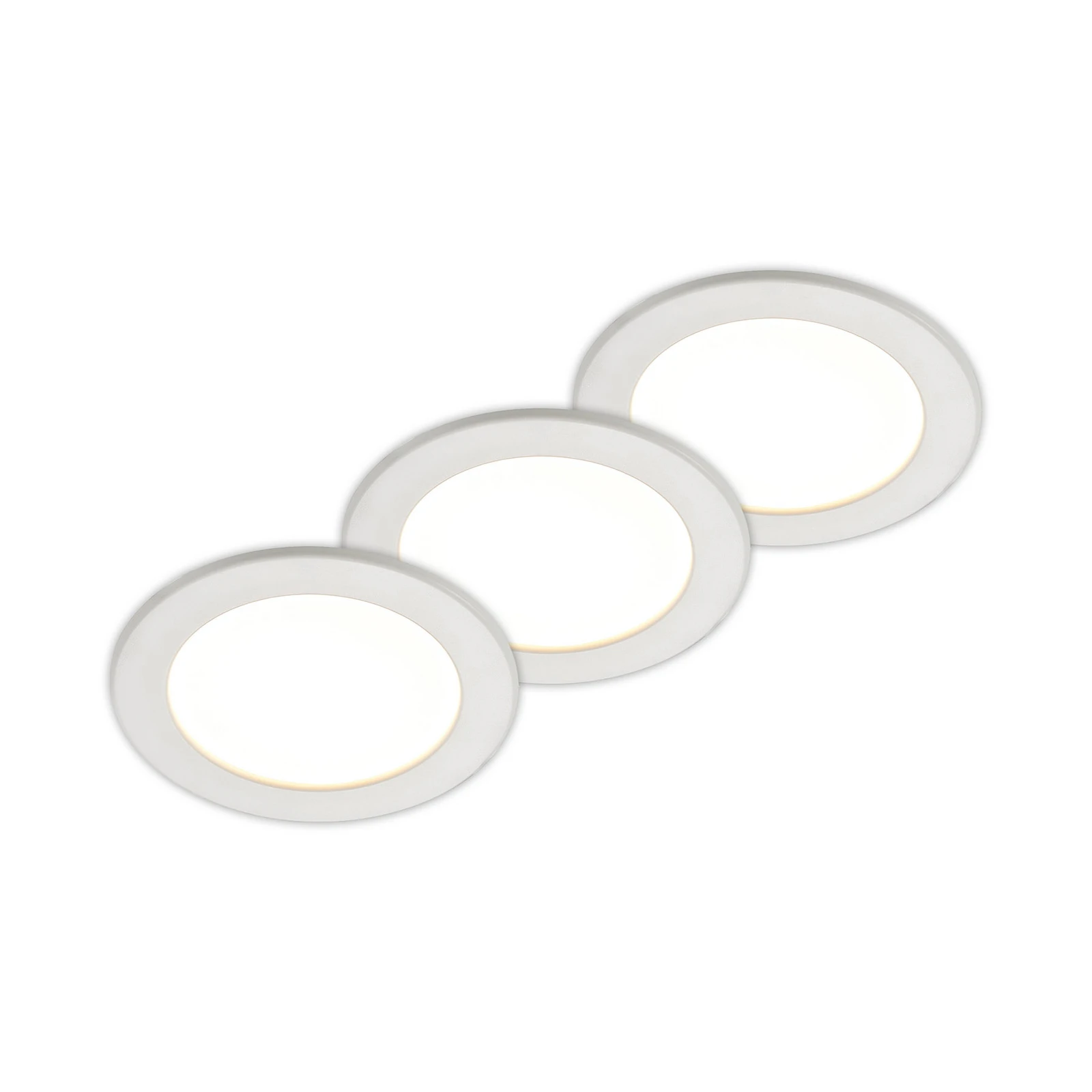 Prios LED-Einbaulampe Cadance, weiß, 17 cm, 3er-Set, CCT