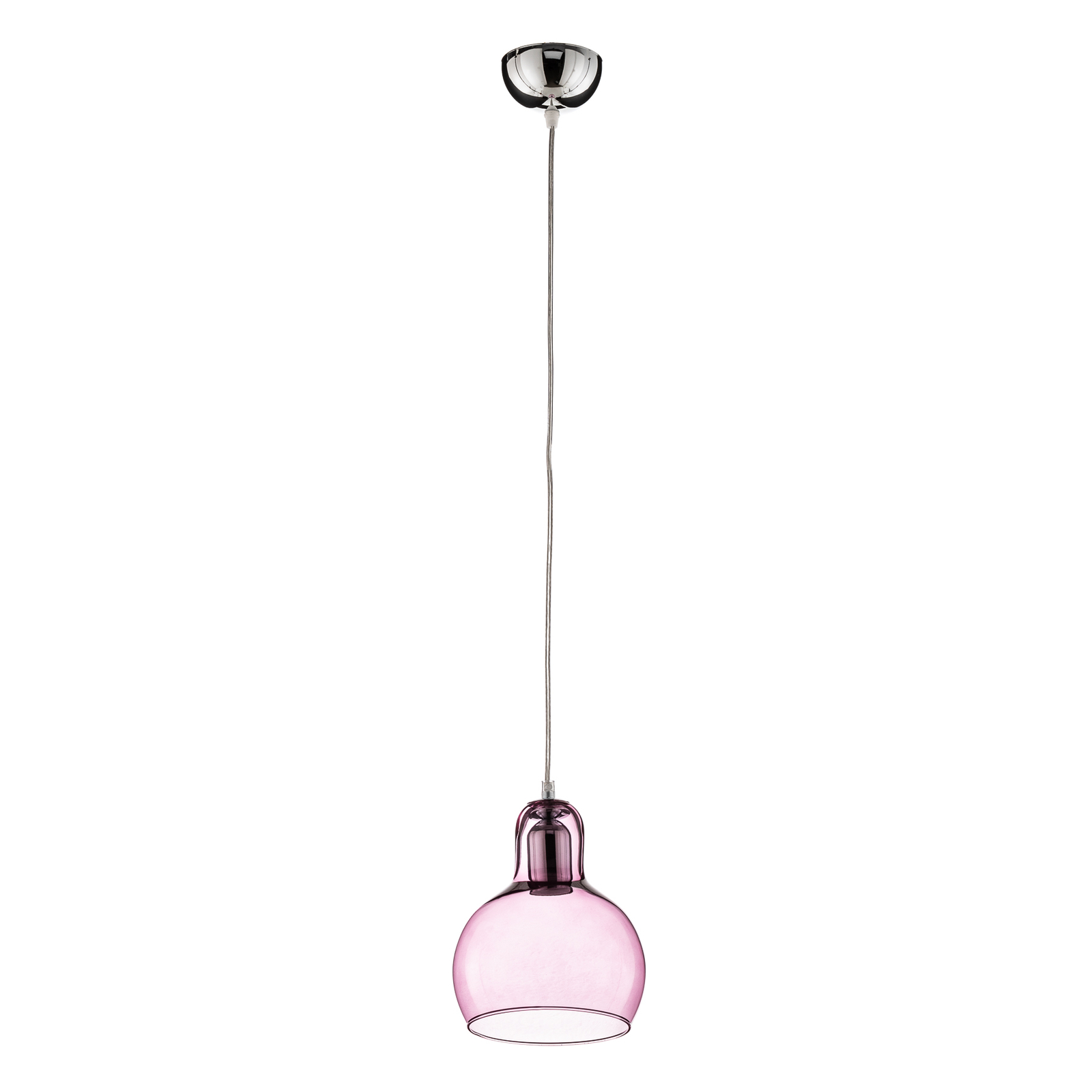 Lámpara colgante Mango, rosa-transparente/plata