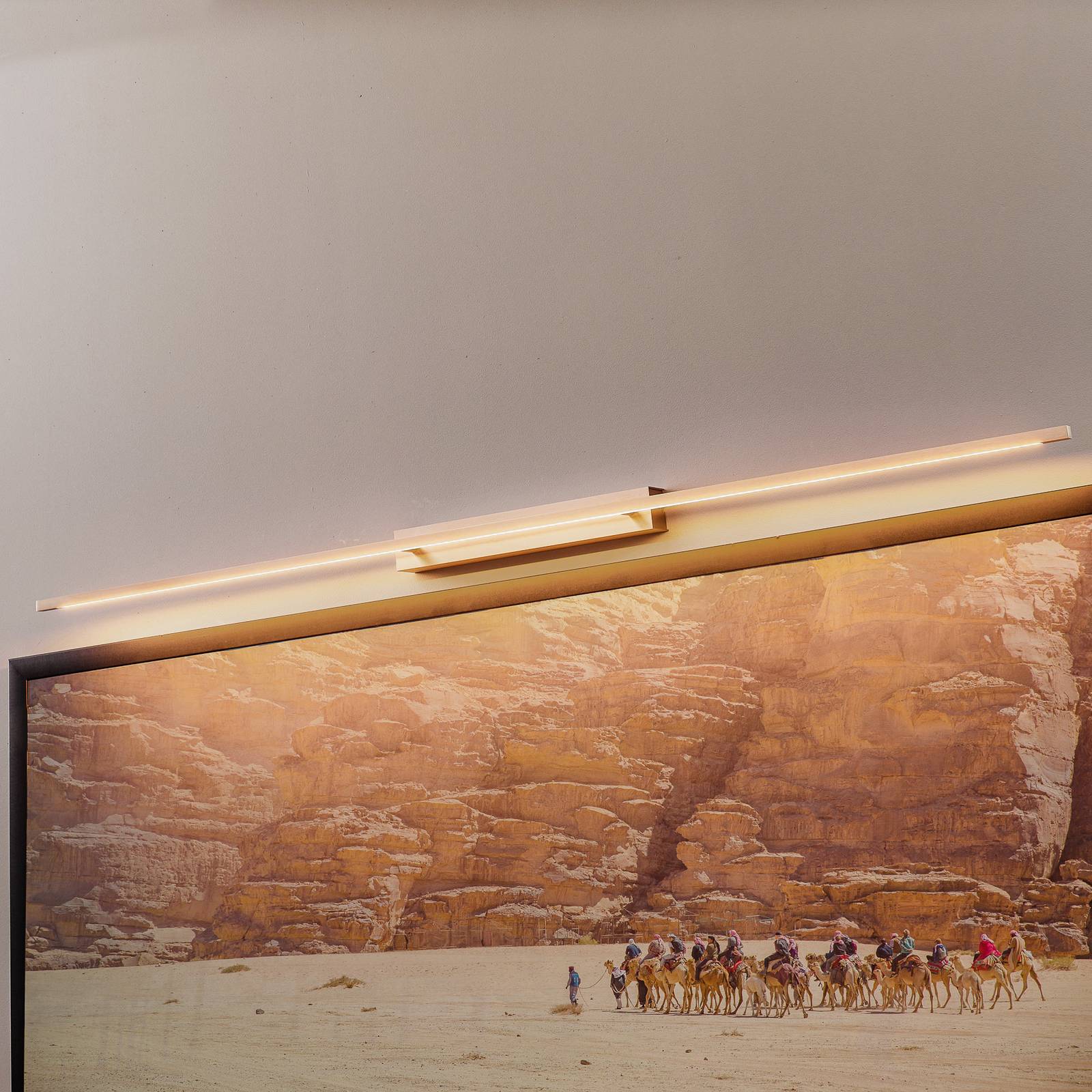Rothfels Tolu LED picture light, nickel, 158 cm, for Living / Dining Room, aluminium, steel, brass, 31.5 W, W: 158 cm, H: 5.5 cm