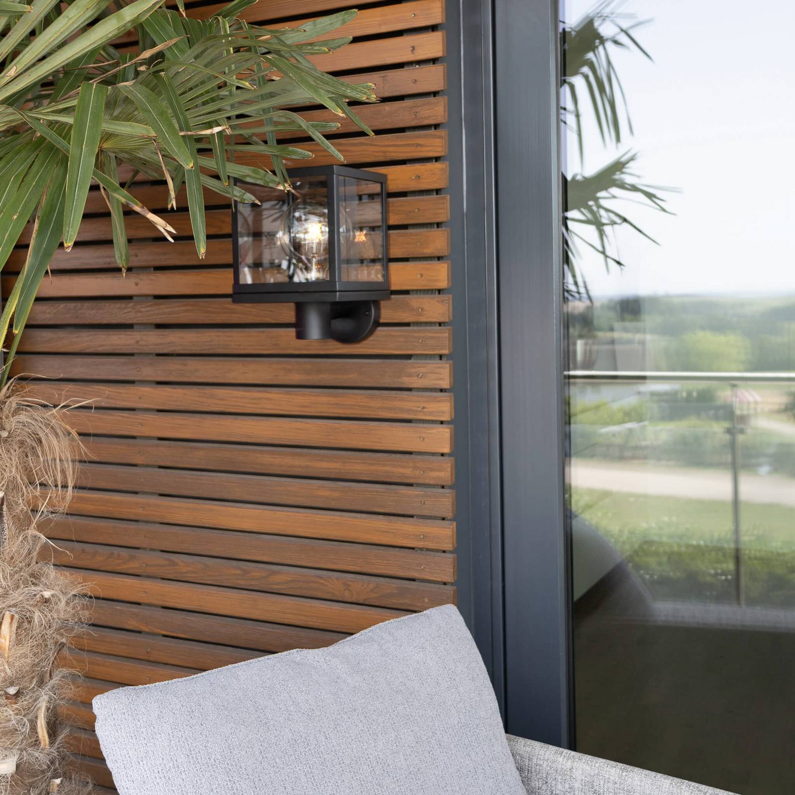 SEGULA Außenwandlampe Modern, Edelstahl, Glas, schwarz, E27 günstig online kaufen