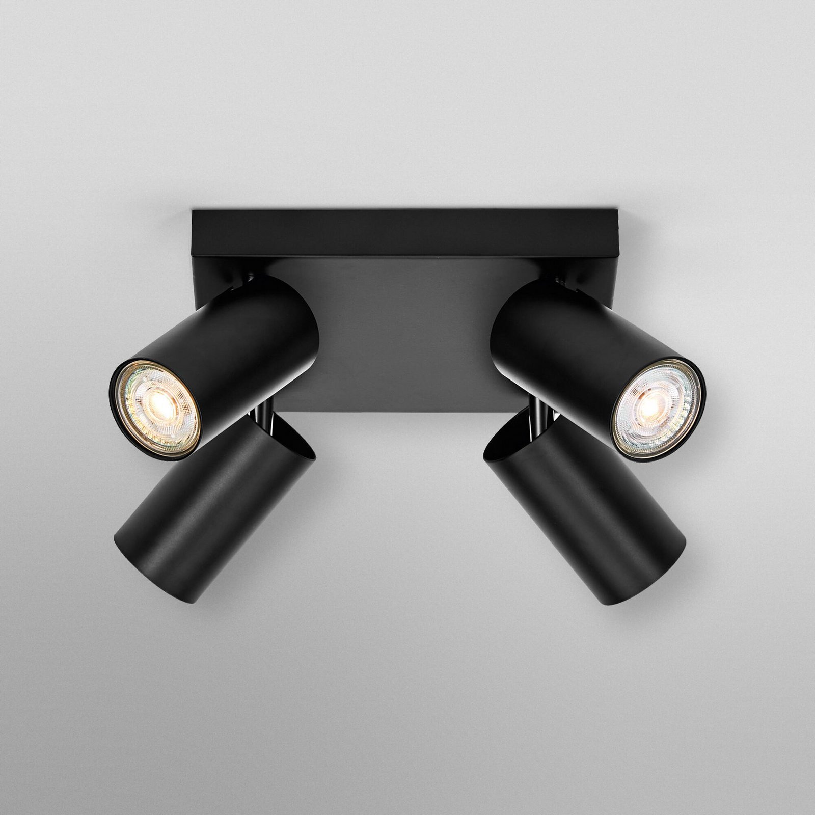 OSRAM Deckenspot OCTAGON PLATE, schwarz, 4-flg. GU10-LED 927